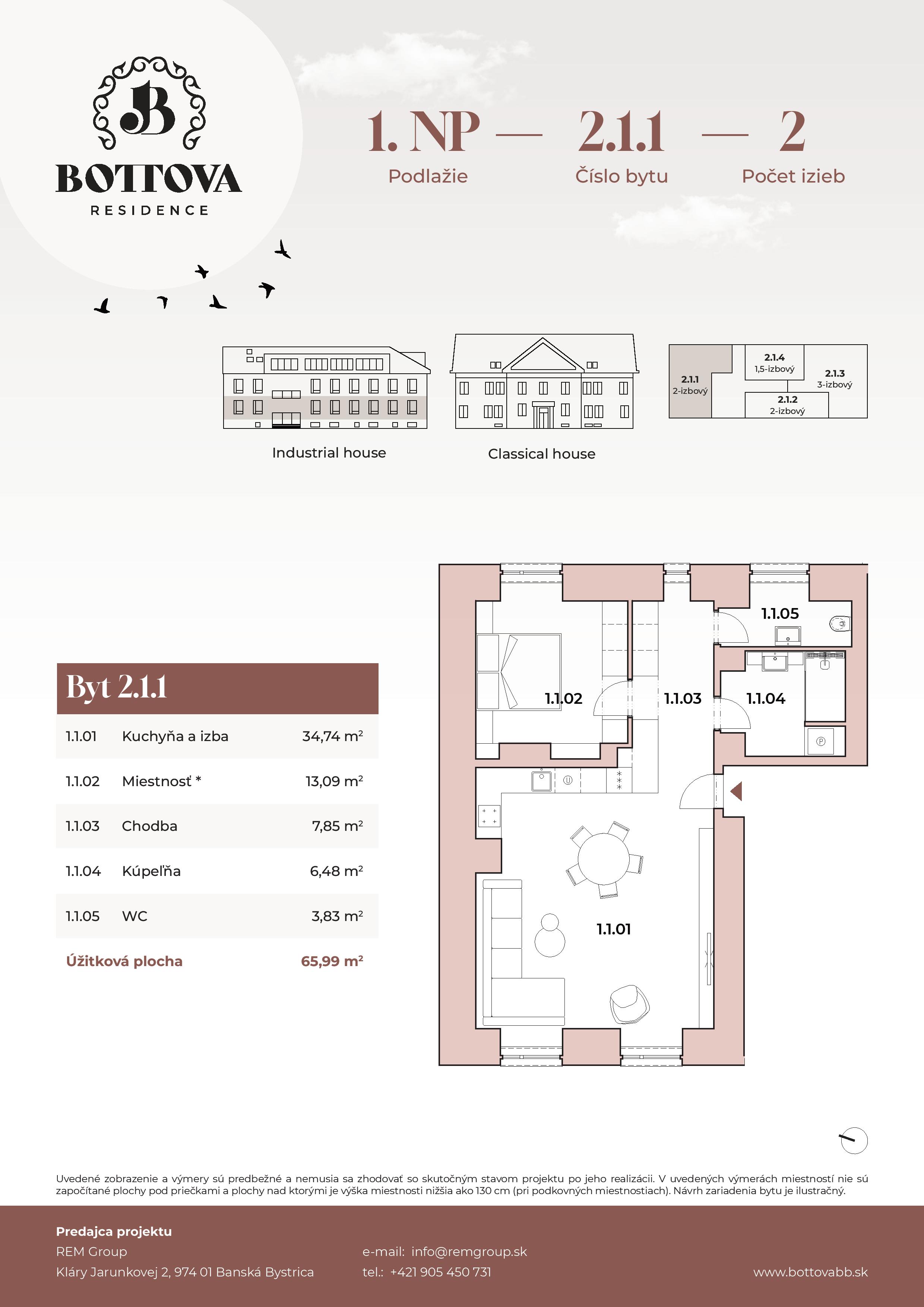 Bottova Residence - 2.1.1 - Pôdorys