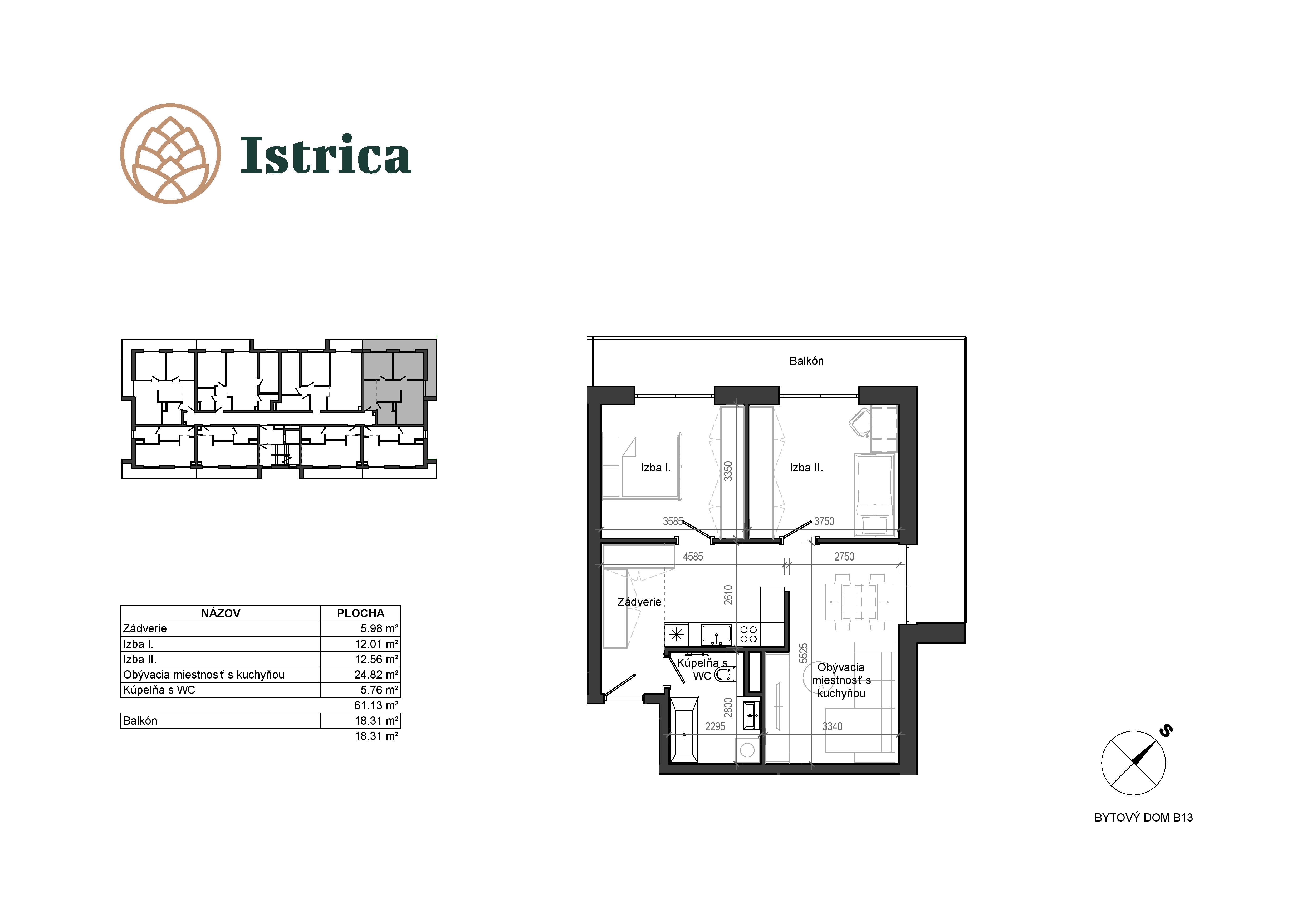 Istrica - B13 – 6F - Pôdorys