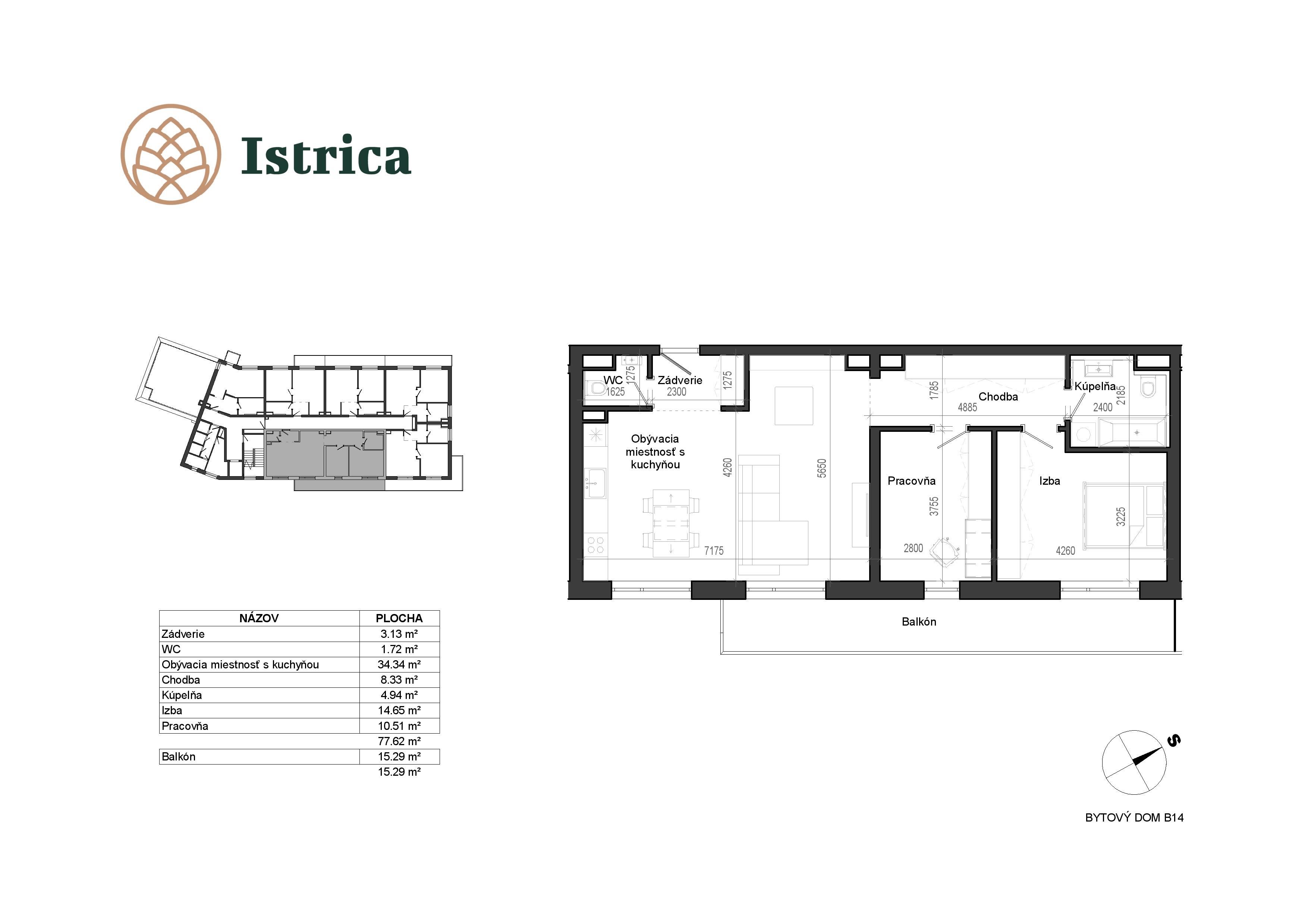 Istrica - B14 – 6F - Pôdorys