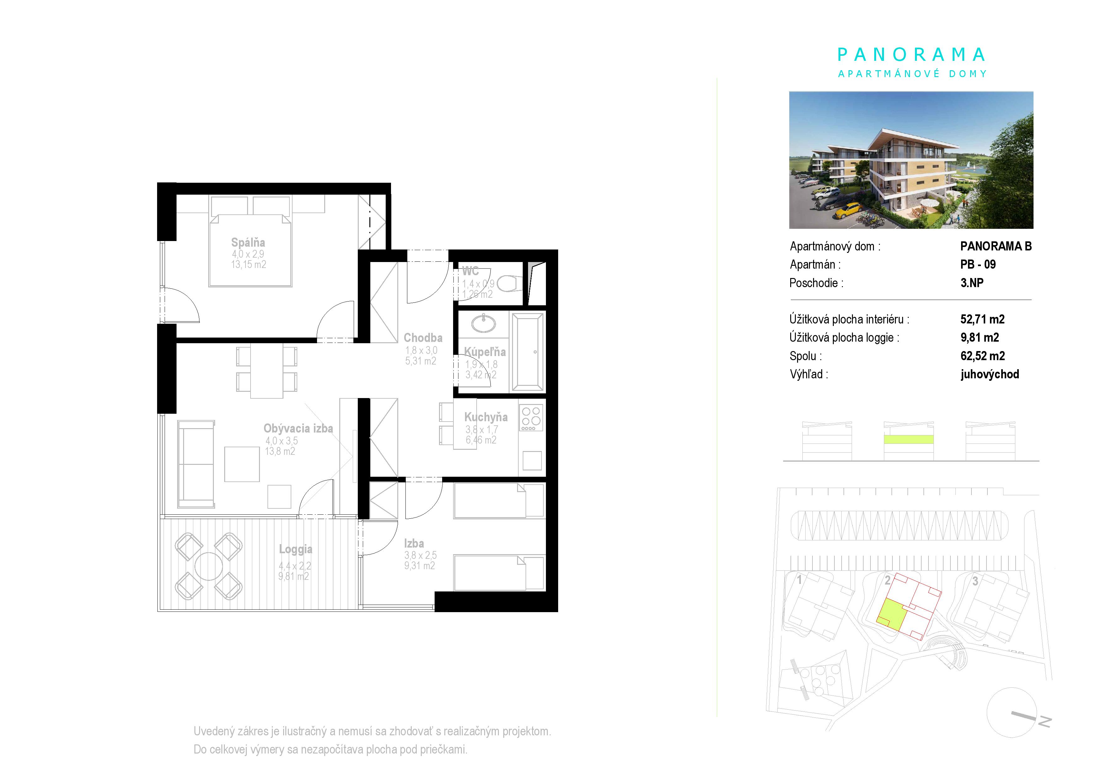 Apartmány Panorama - B9 - Pôdorys