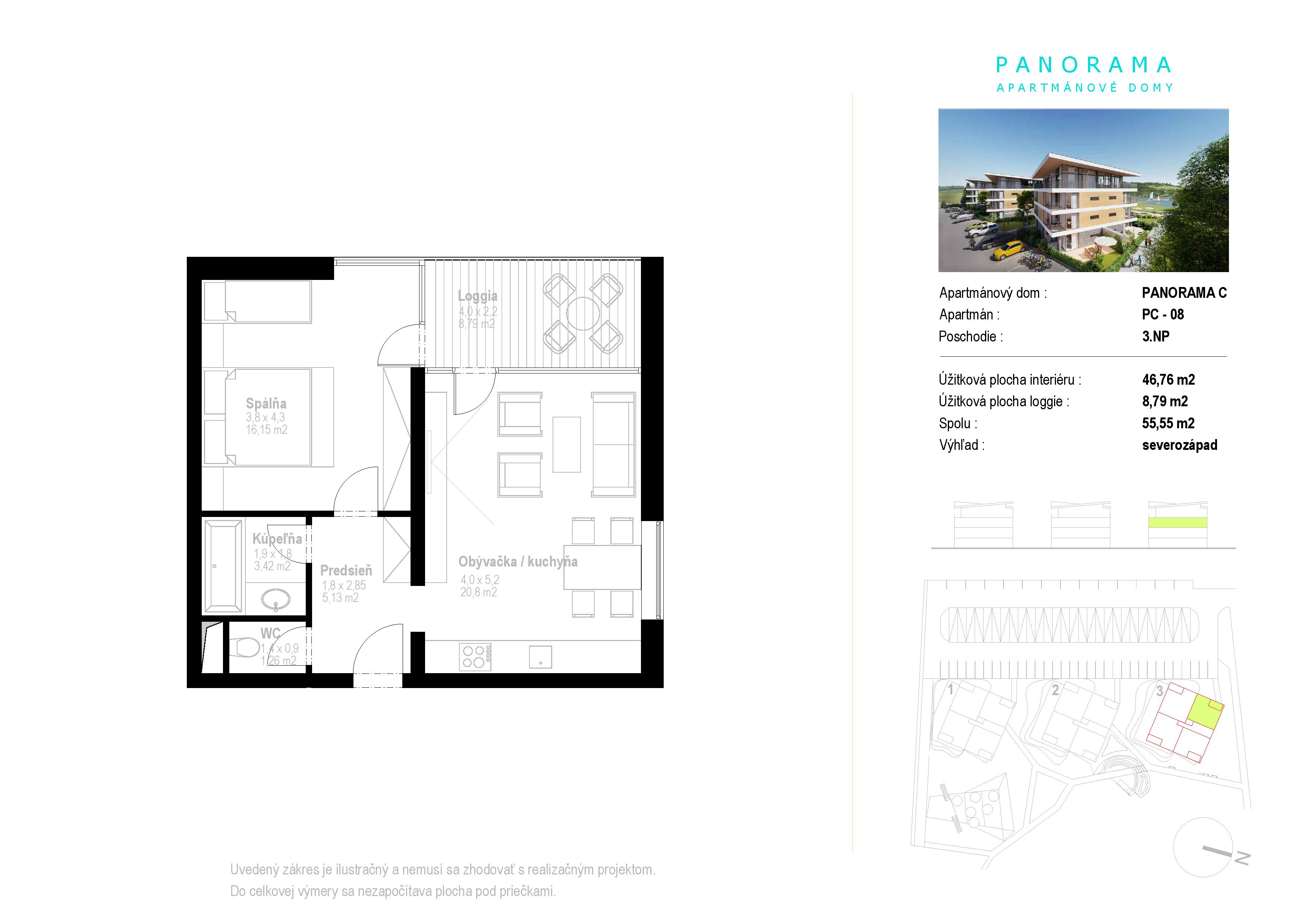 Apartmány Panorama - C8 - Pôdorys