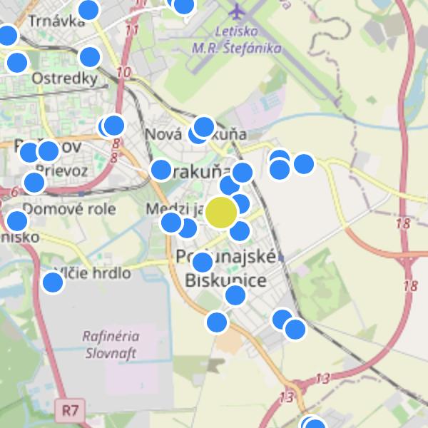 Byty Stavbárska - map
