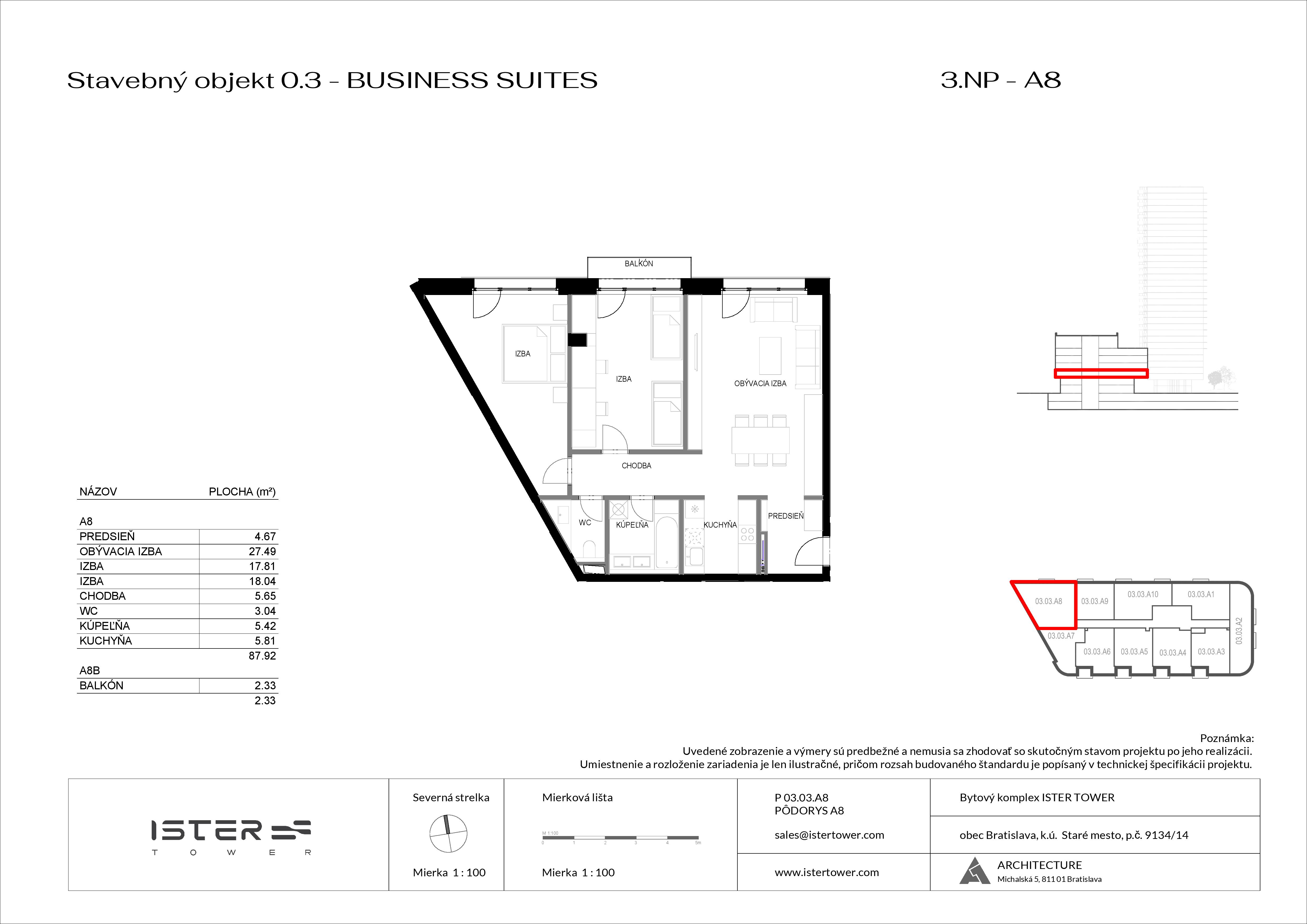 Ister Tower - BS 03 A8 - Pôdorys
