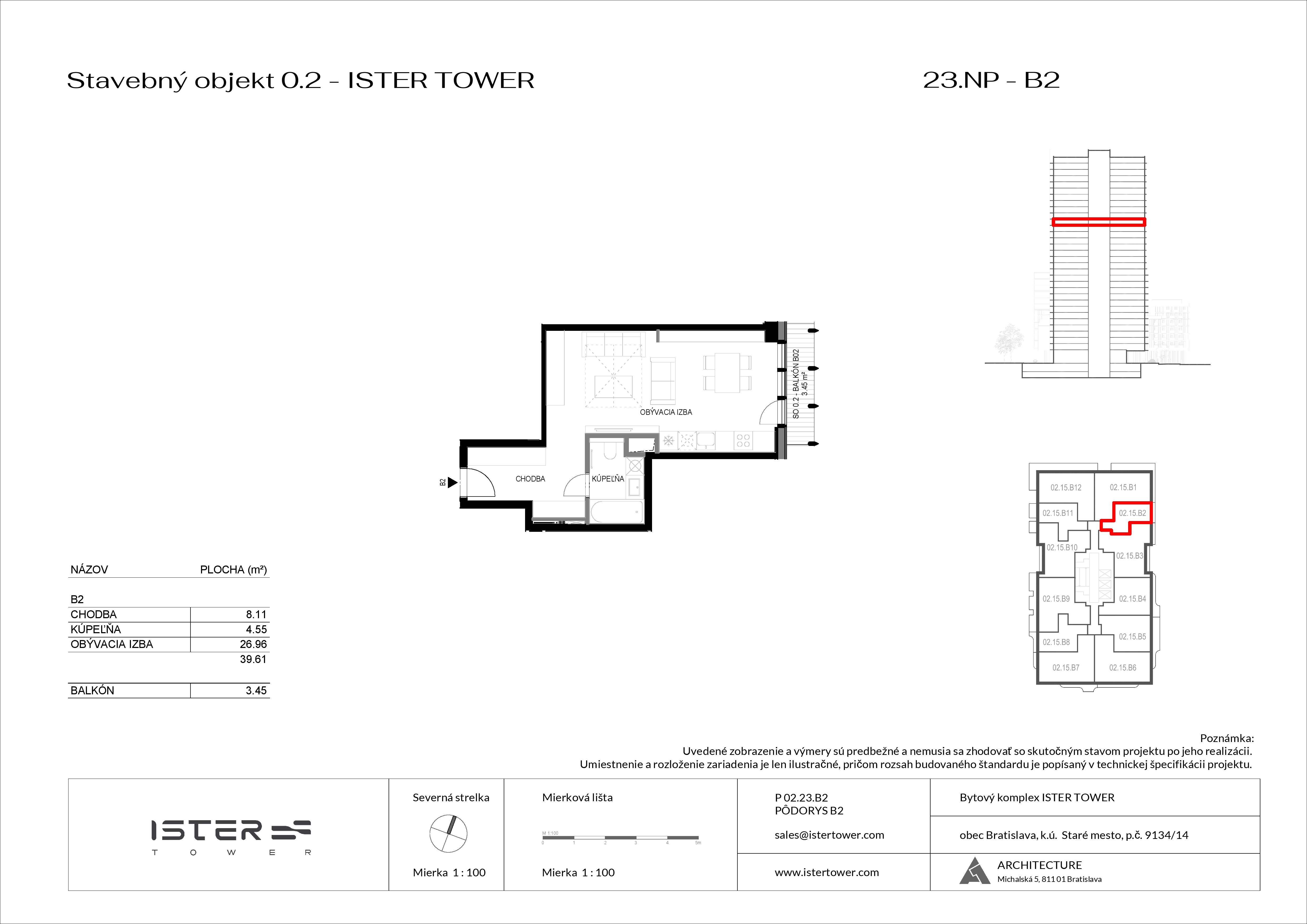 Ister Tower - IT 23 B2 - Pôdorys