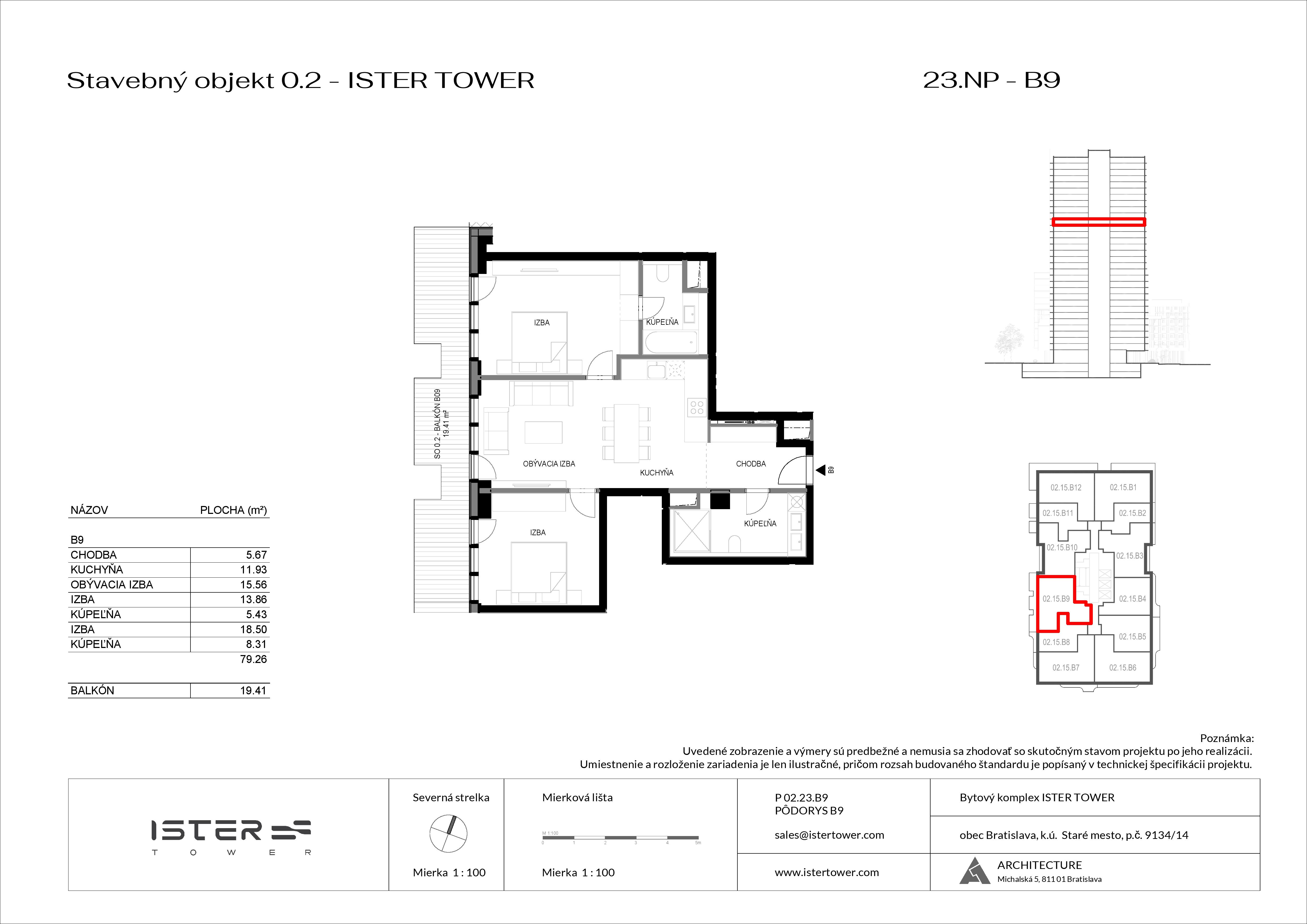 Ister Tower - IT 23 B9 - Pôdorys