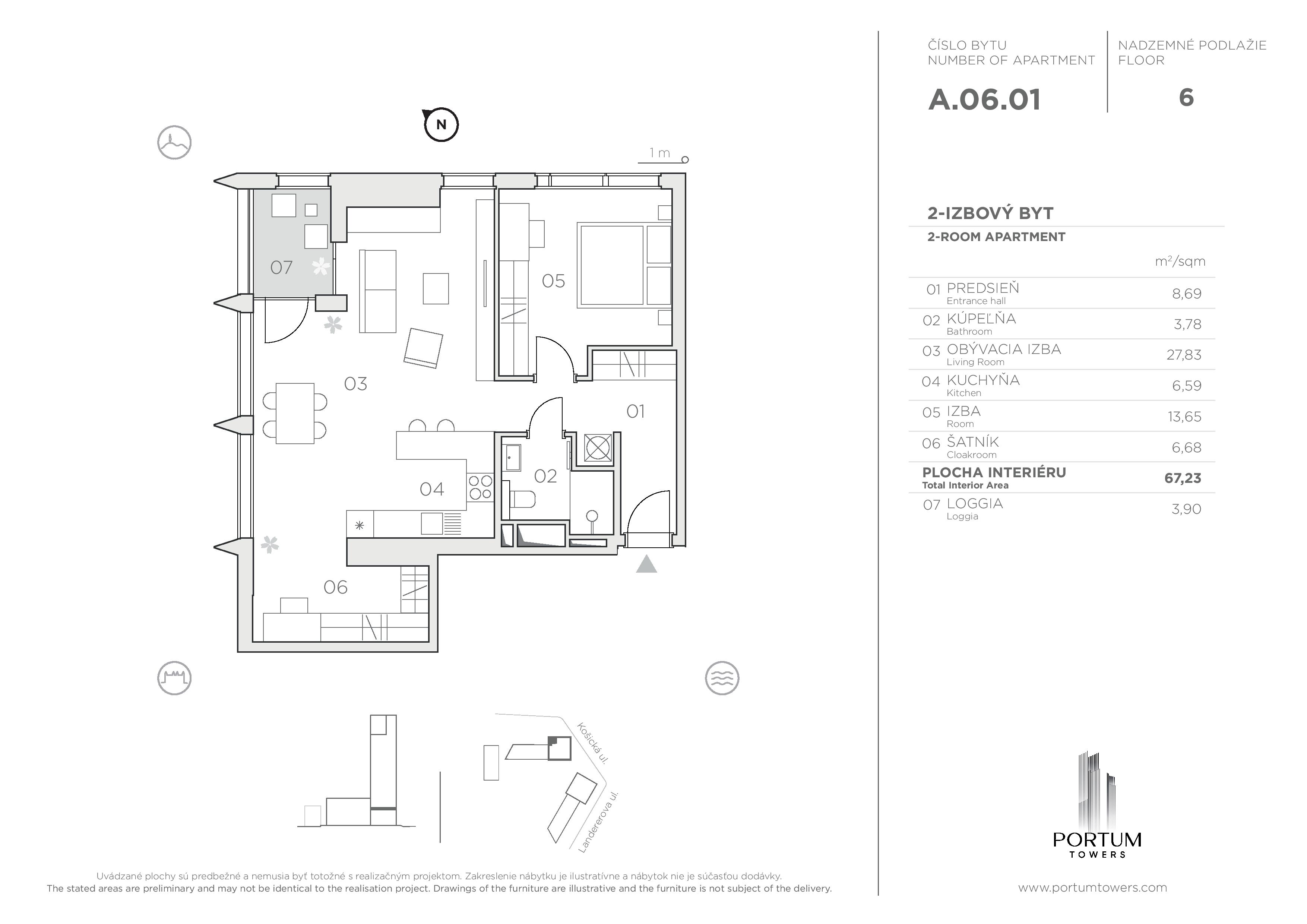 Portum Towers - A.06.01 - Pôdorys