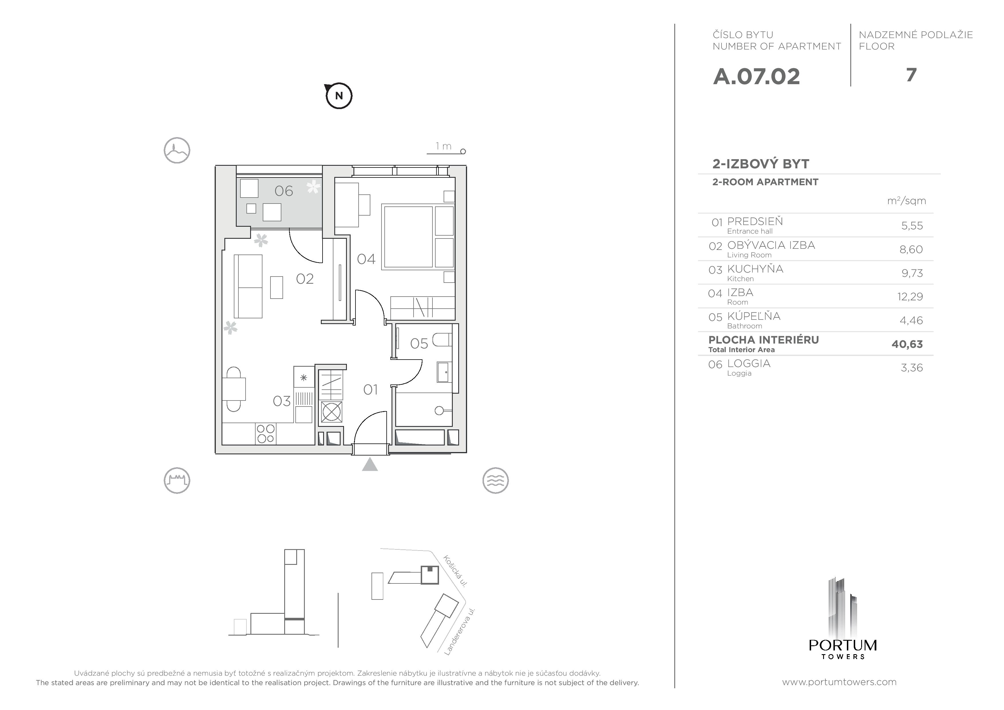 Portum Towers - A.07.02 - Pôdorys