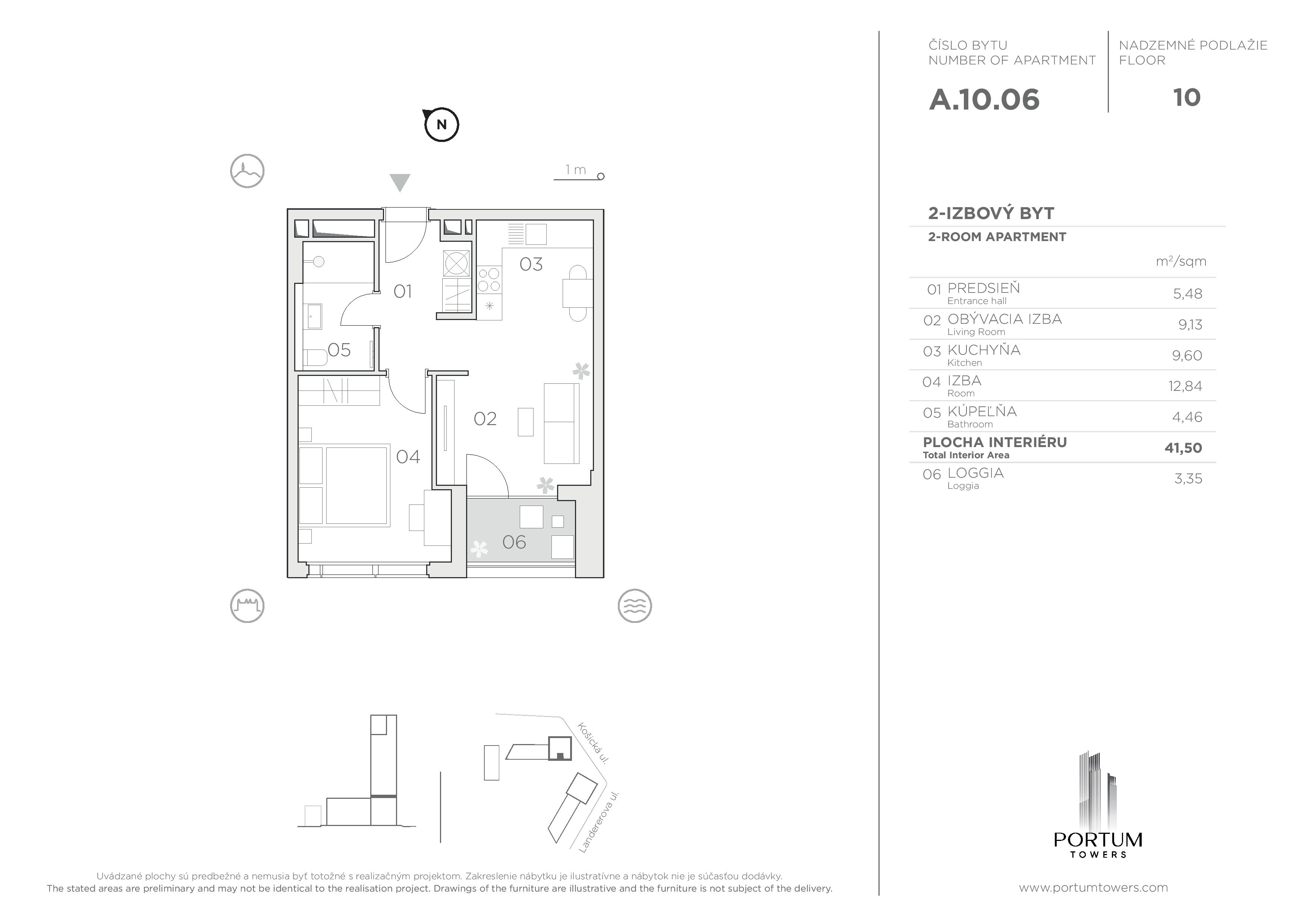 Portum Towers - A.10.06 - Pôdorys
