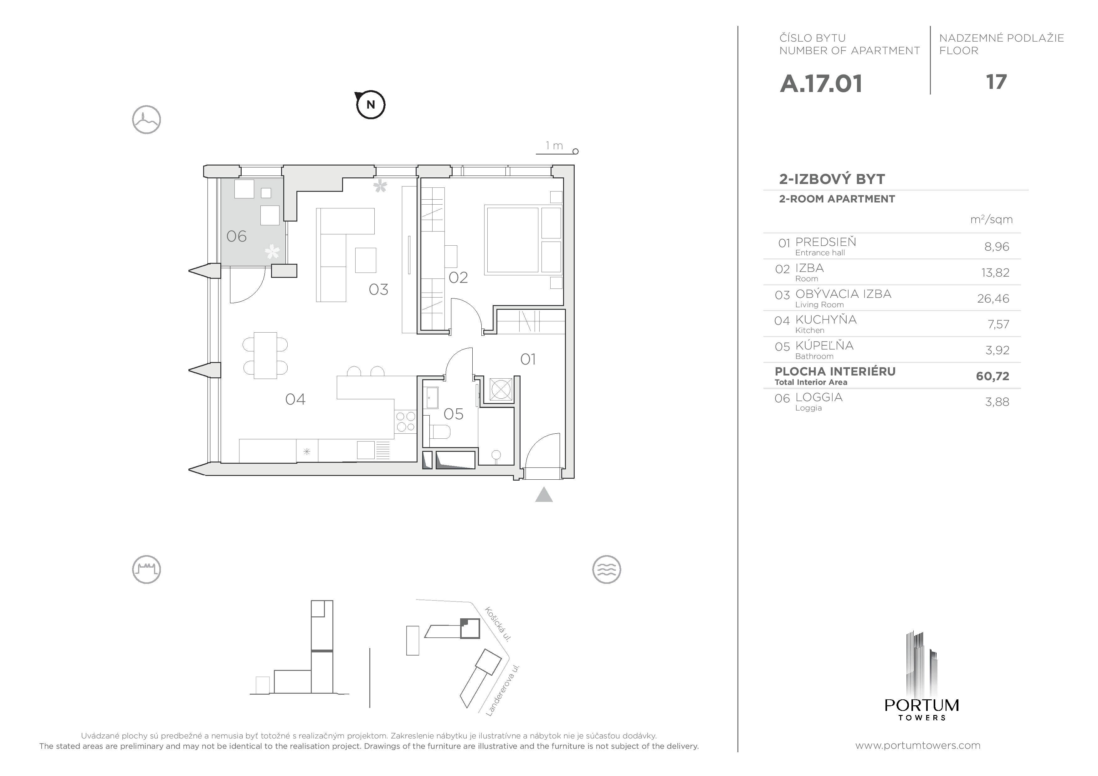 Portum Towers - A.17.01 - Pôdorys