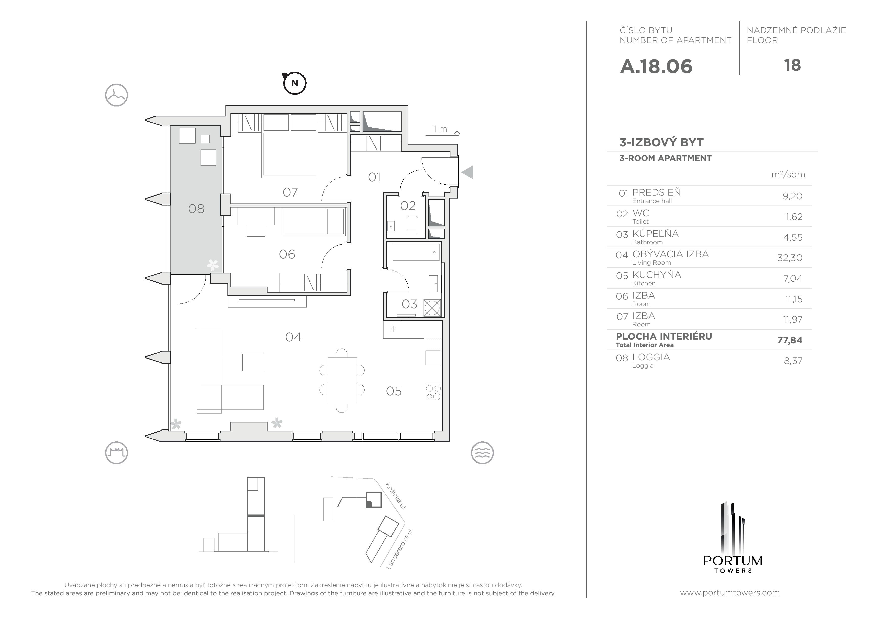 Portum Towers - A.18.06 - Pôdorys
