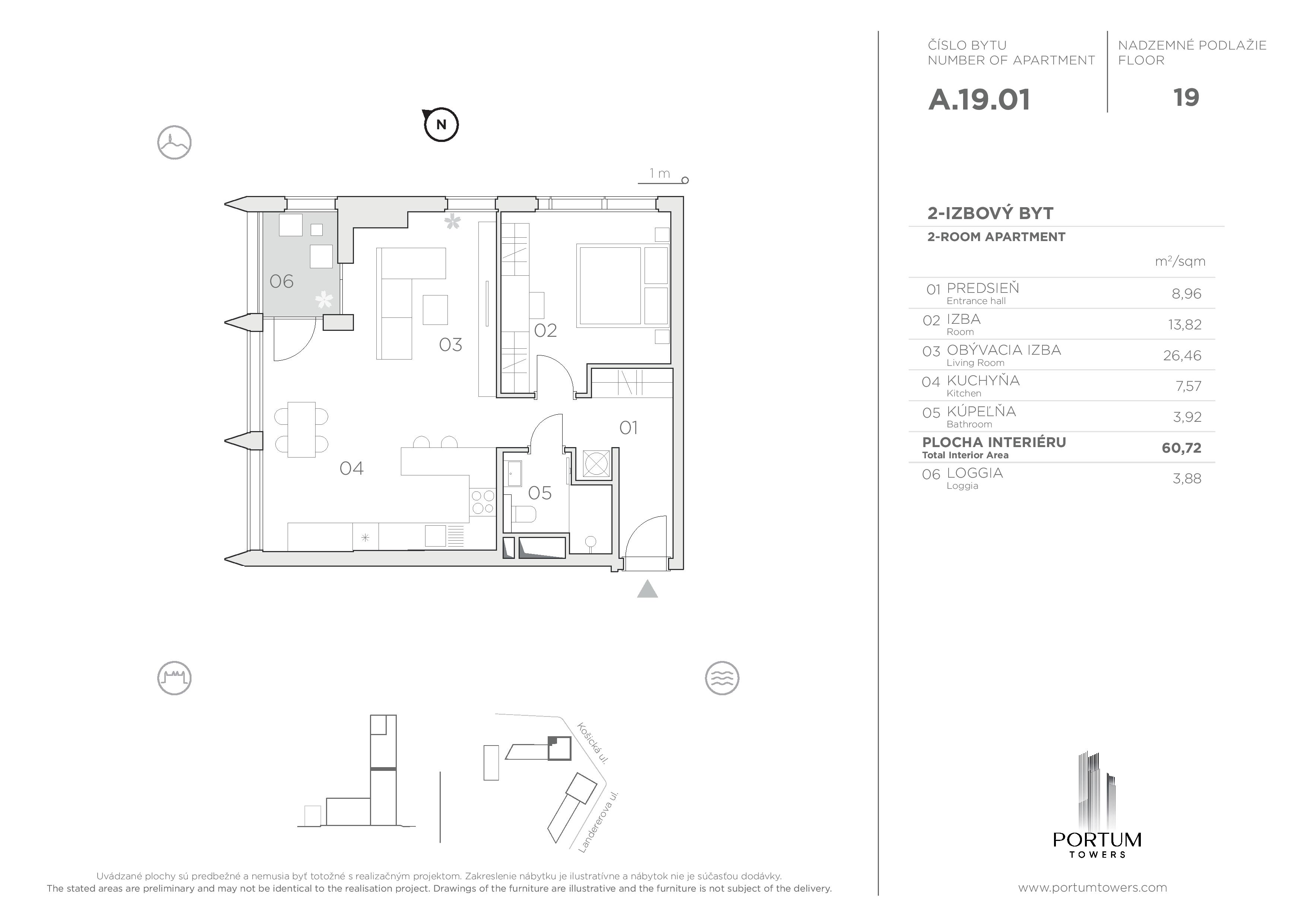Portum Towers - A.19.01 - Pôdorys