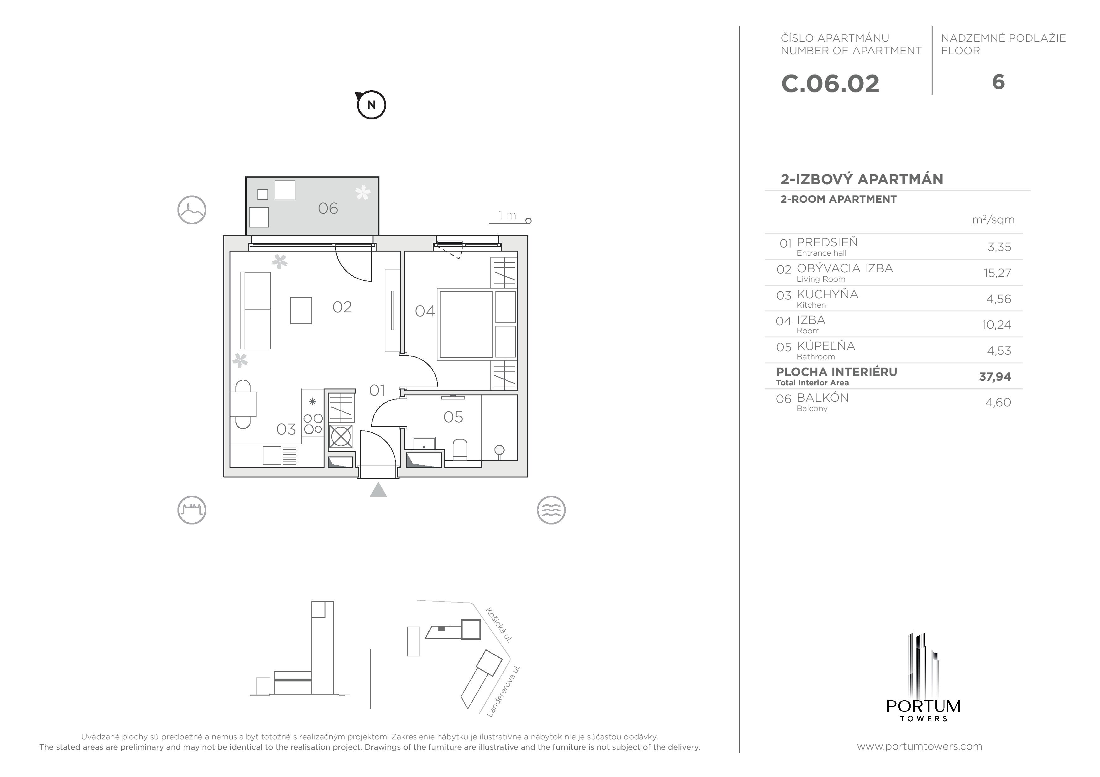Portum Towers - C.06.02 - Pôdorys
