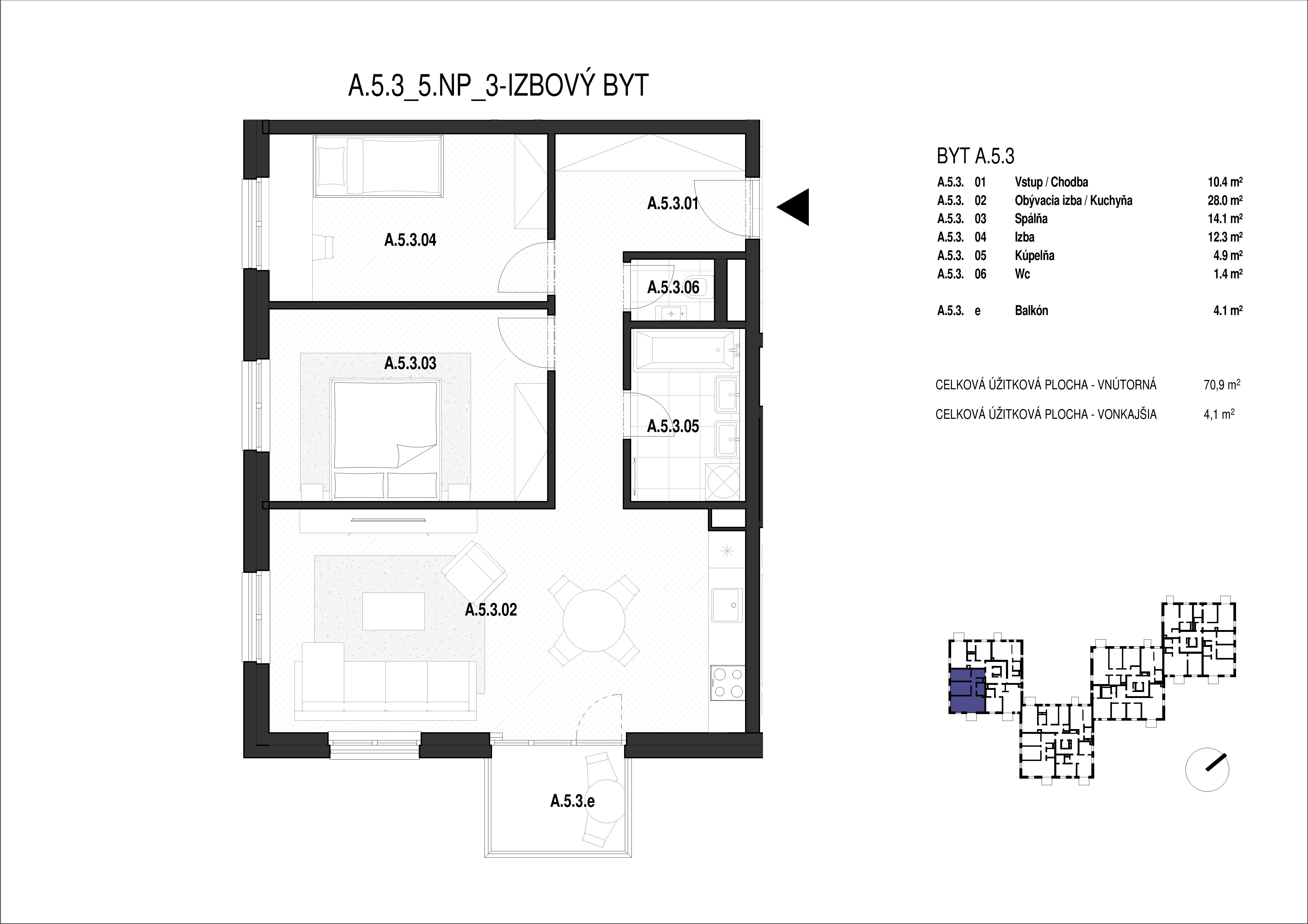 pri Železnej studničke - A.5.3 - Pôdorys