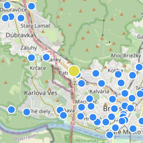 pri Železnej studničke - map