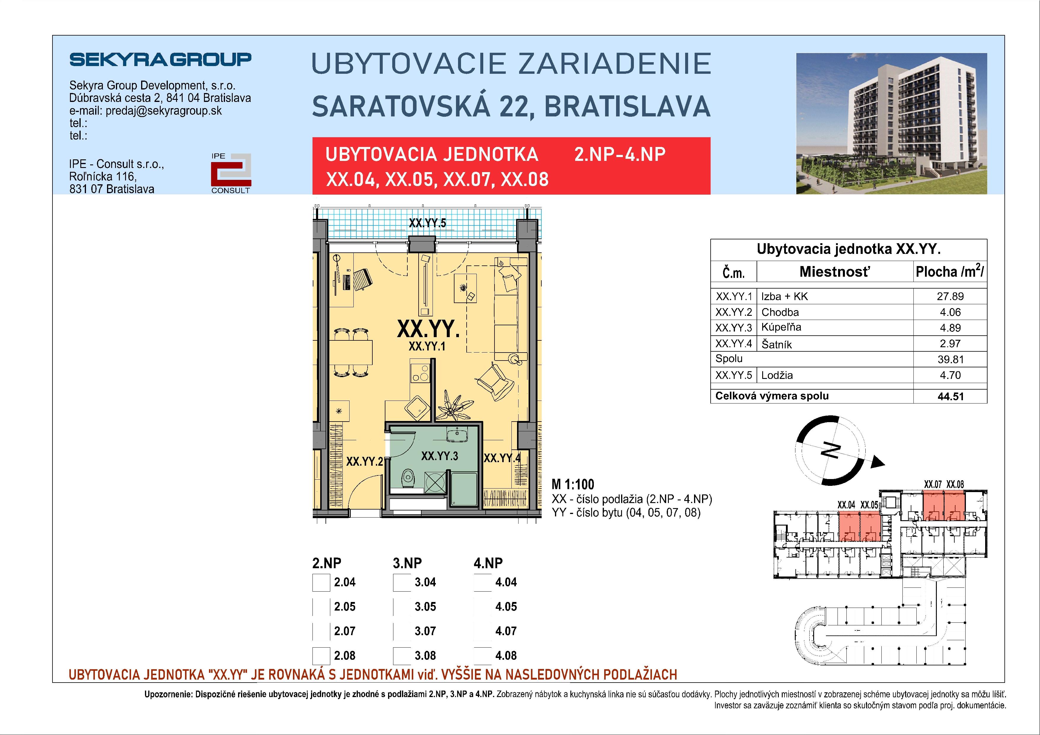 Saratovská 22 - 2.04 - Pôdorys