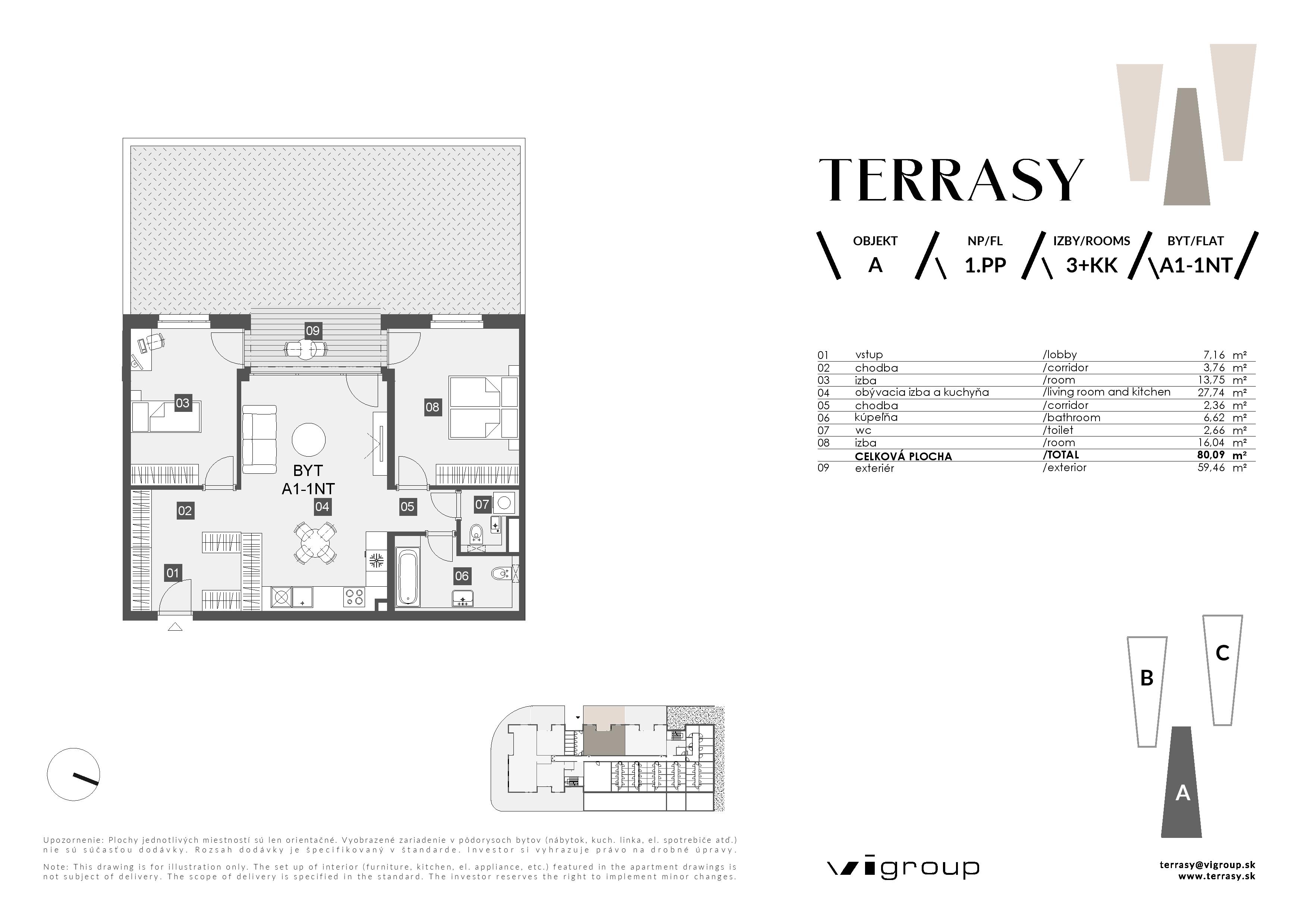 Terrasy - A1-1NT - Pôdorys
