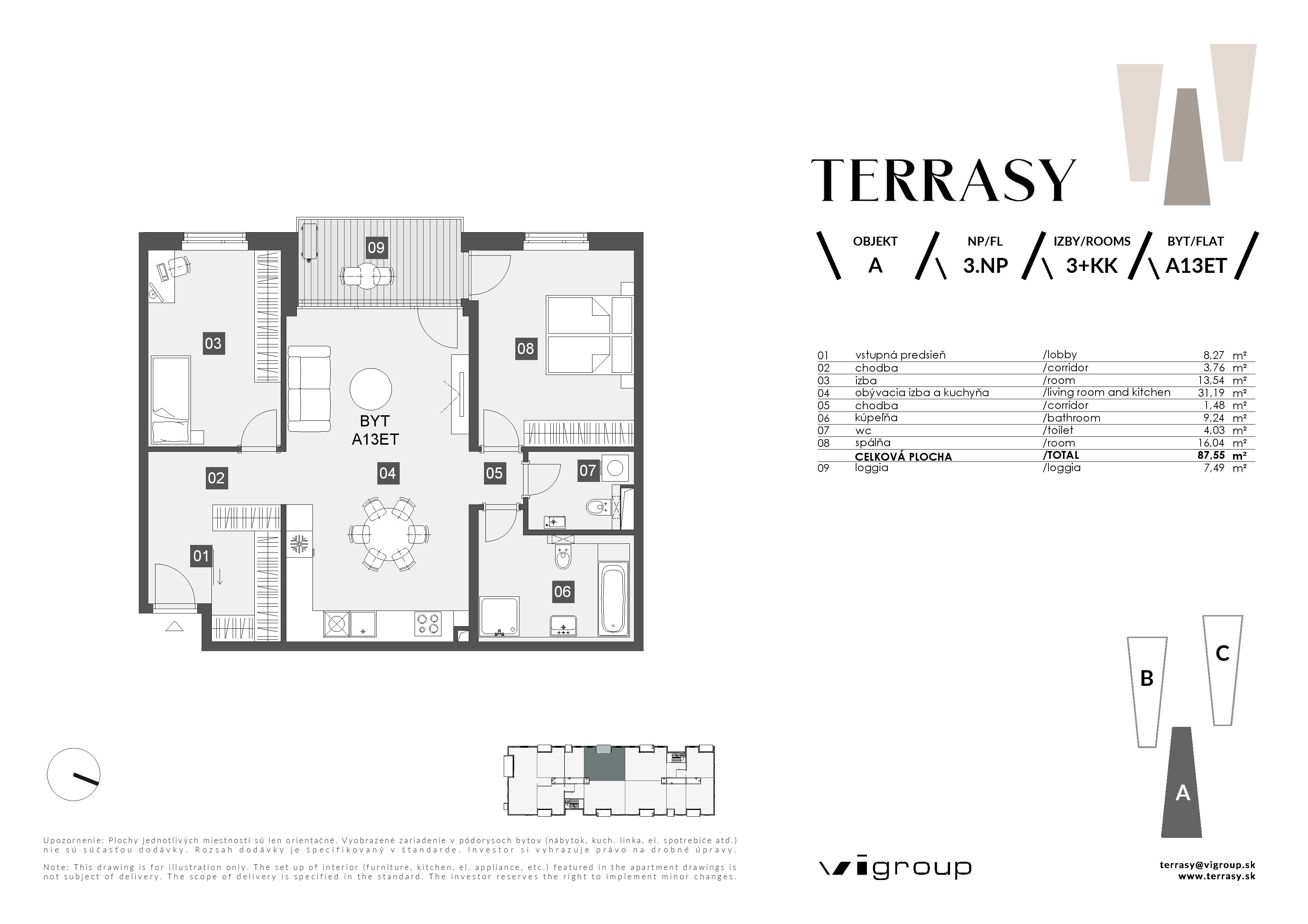 Terrasy - A13ET - Pôdorys
