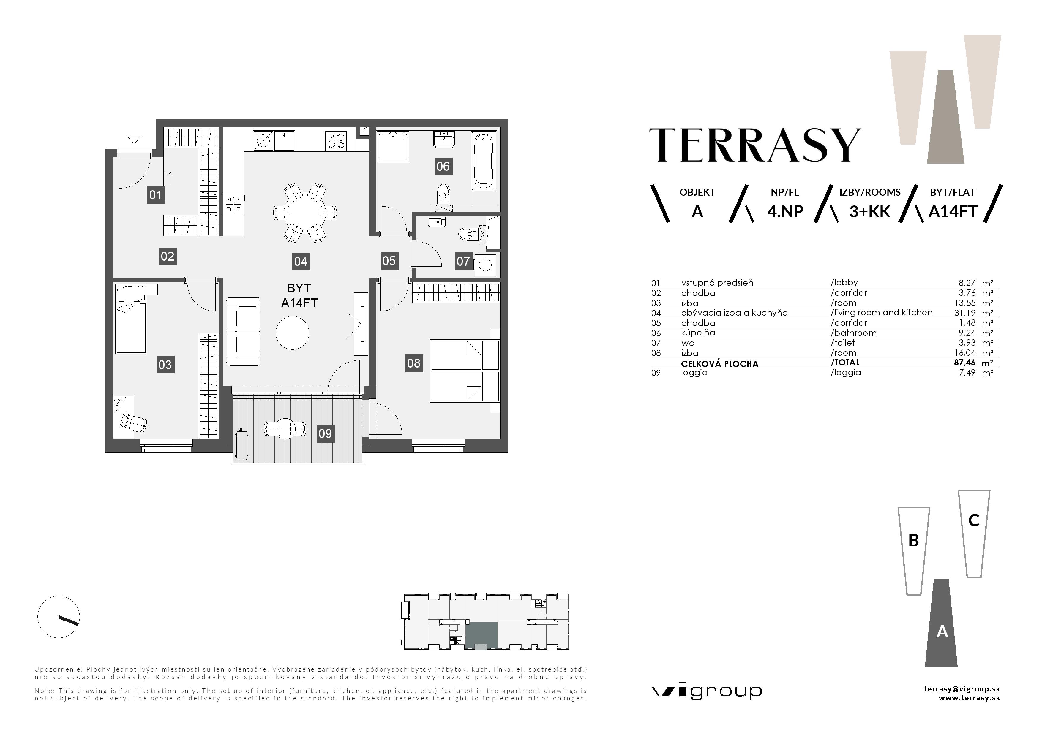 Terrasy - A14FT - Pôdorys