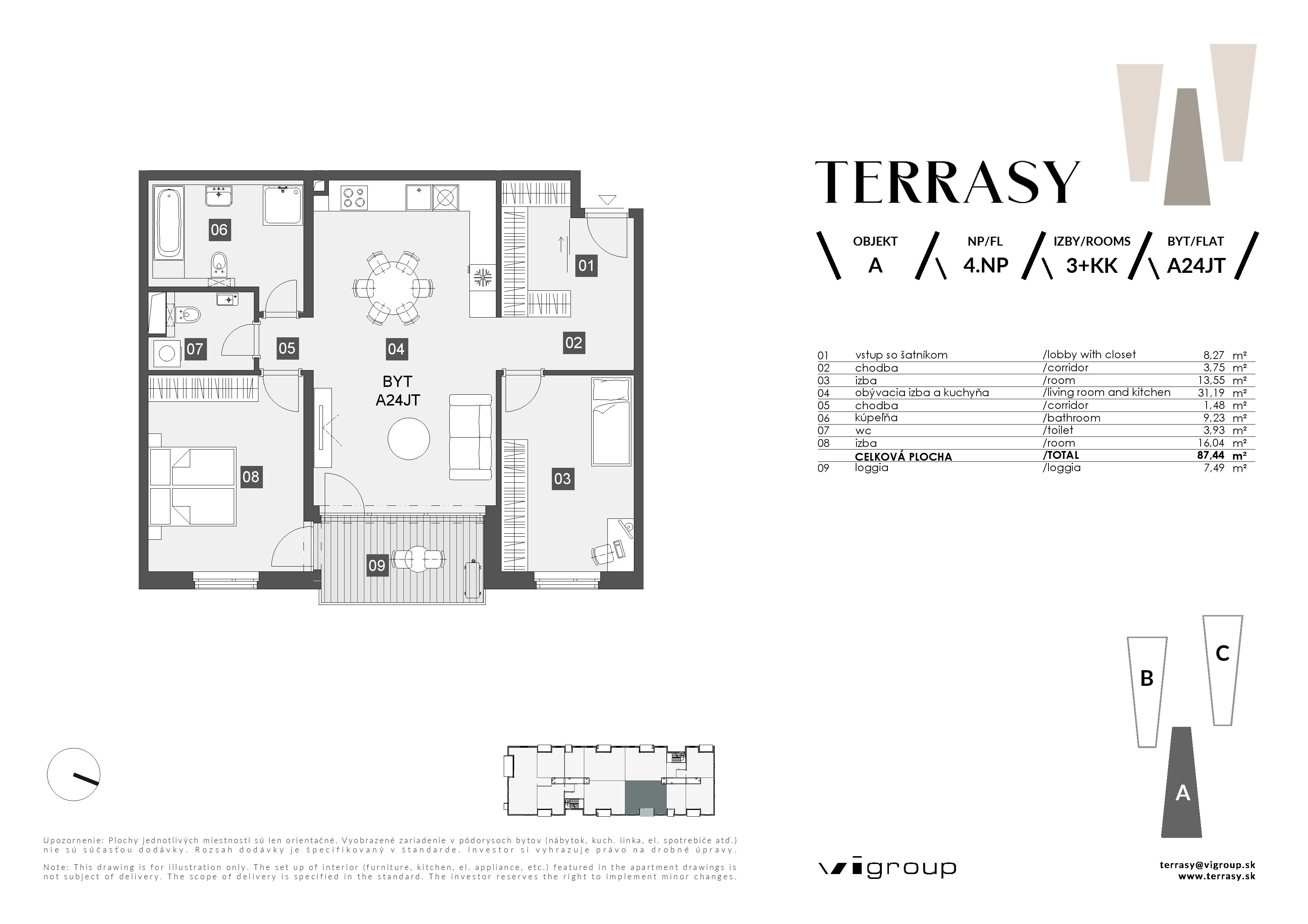 Terrasy - A24JT - Pôdorys