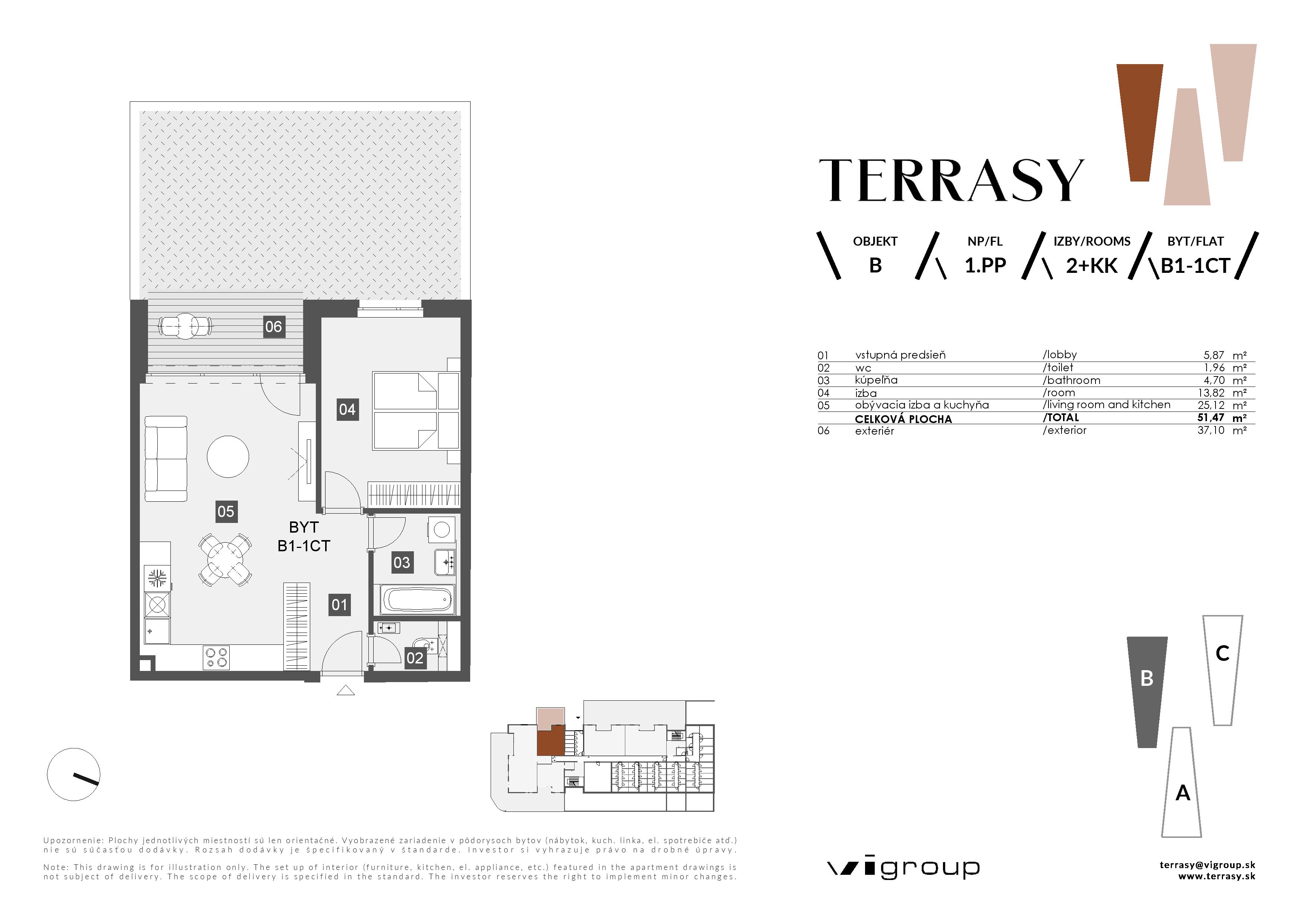 Terrasy - B1-1CT - Pôdorys