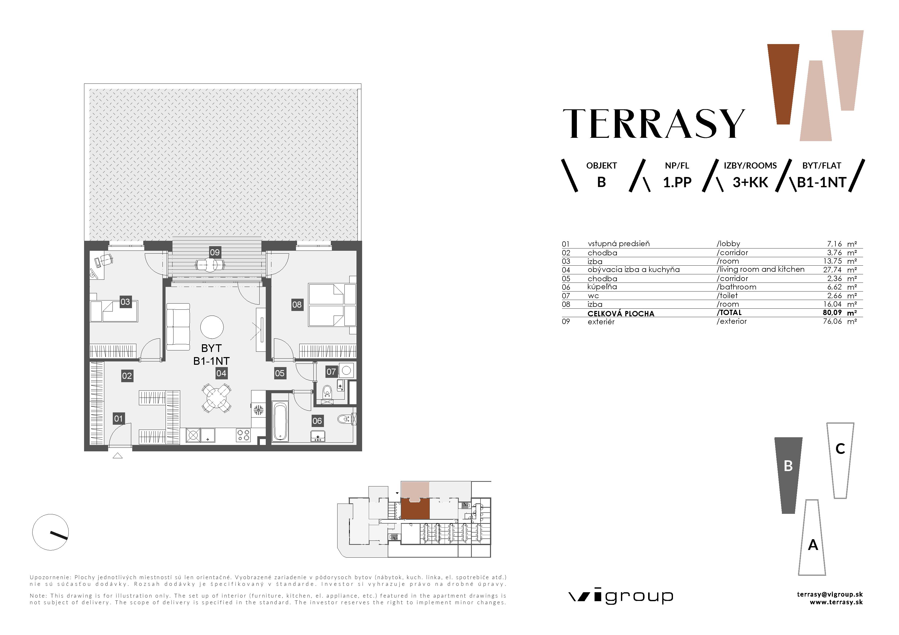 Terrasy - B1-1NT - Pôdorys