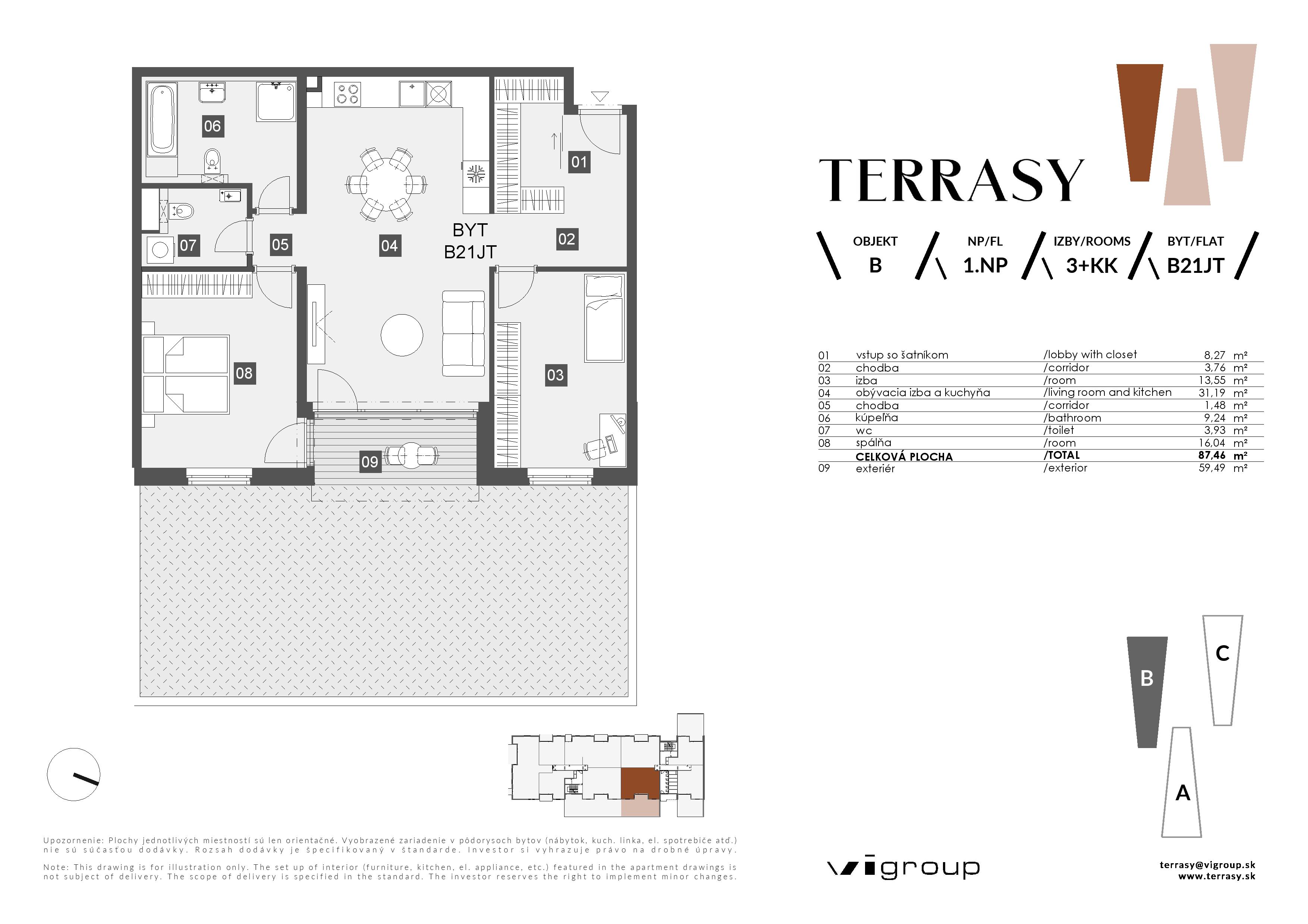 Terrasy - B21JT - Pôdorys