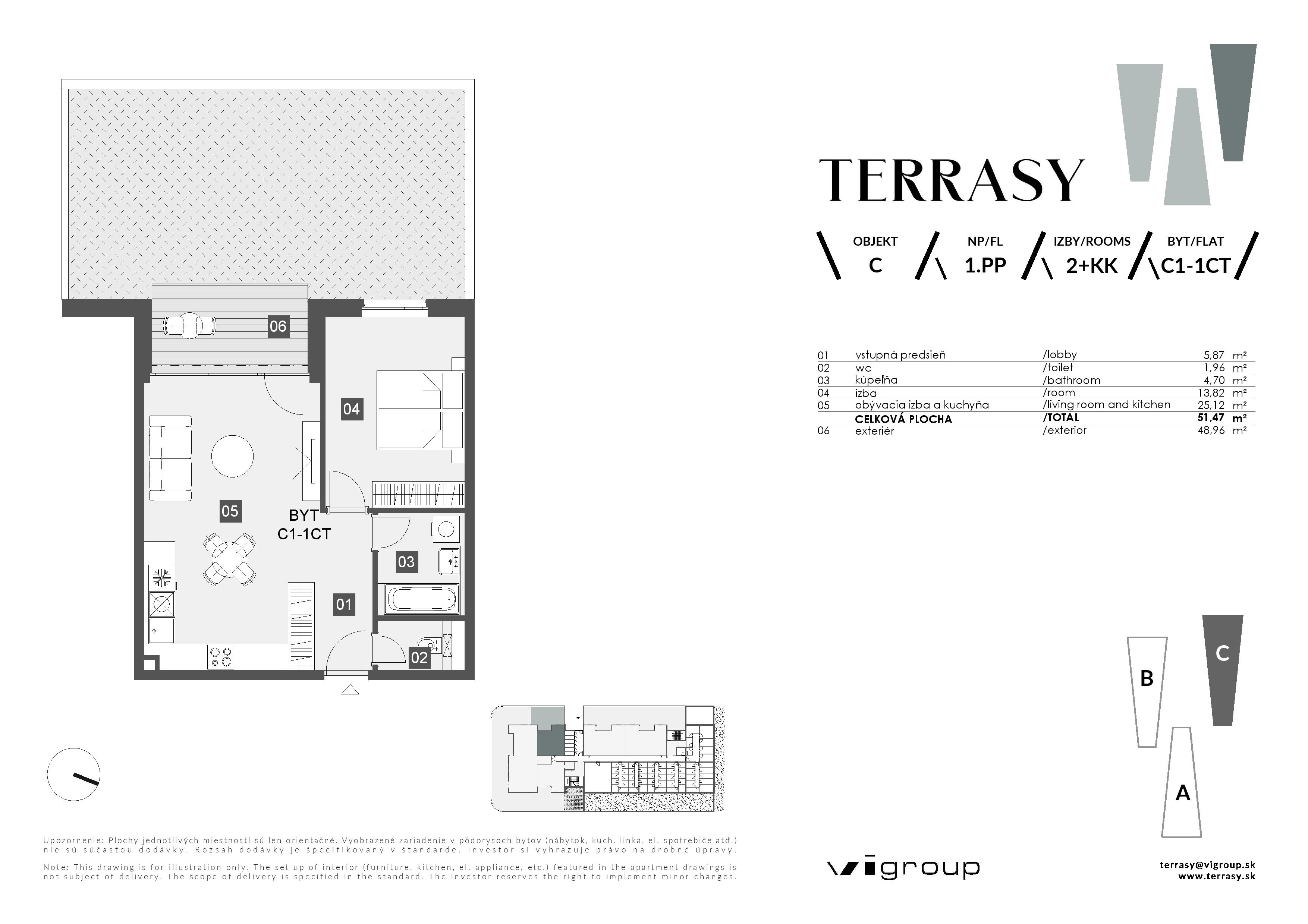 Terrasy - C1-1CT - Pôdorys