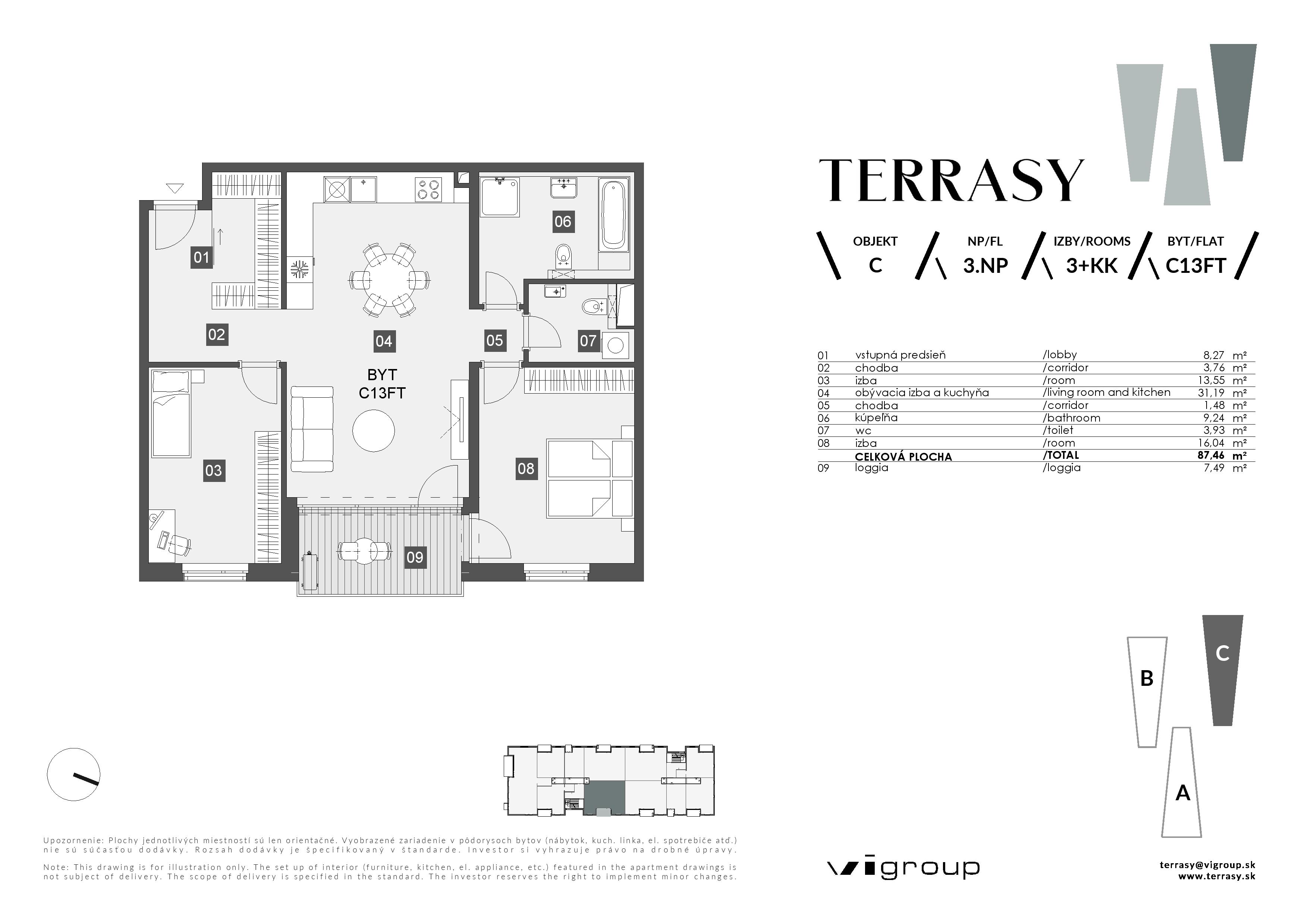 Terrasy - C13FT - Pôdorys