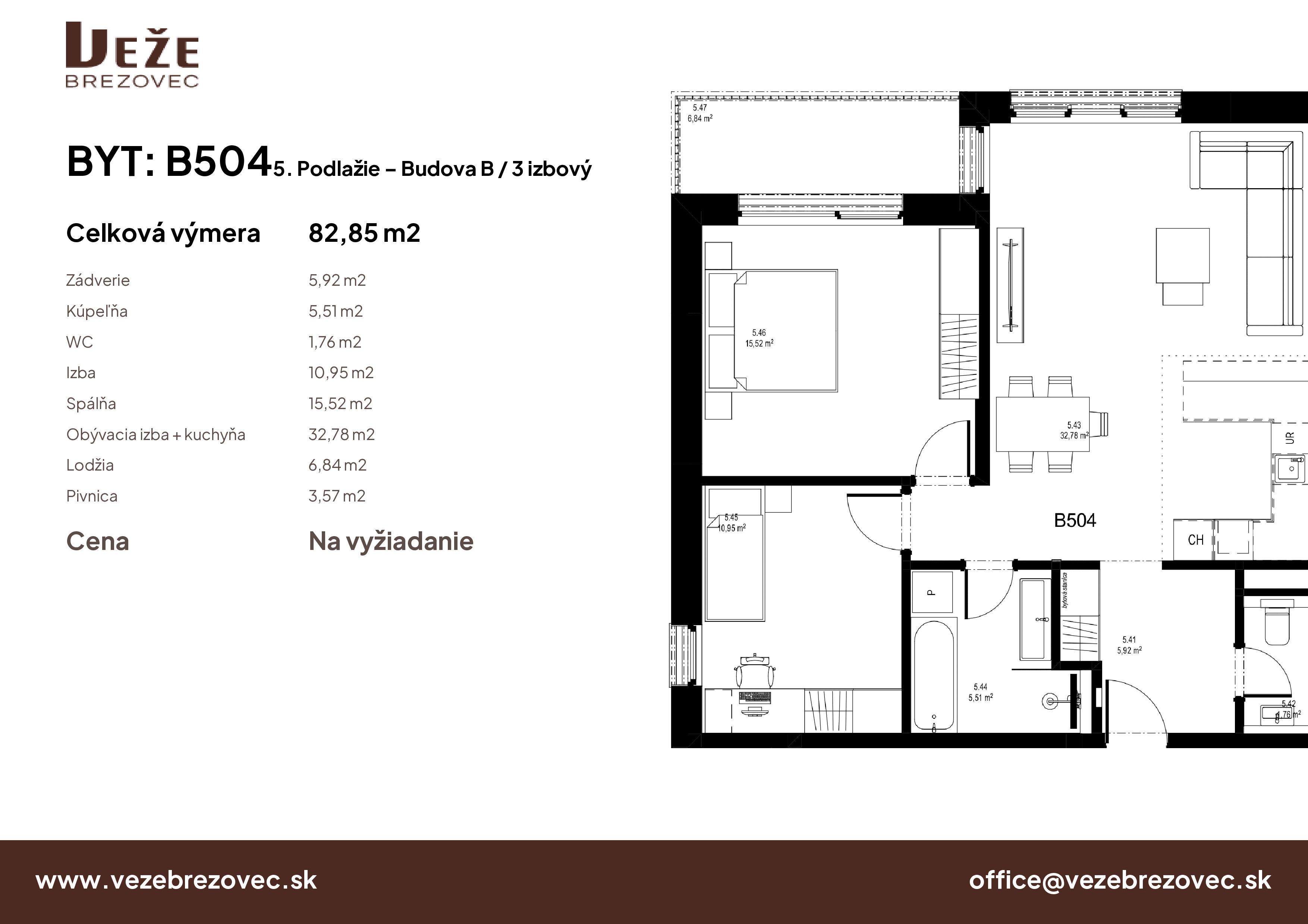 Veže Brezovec - B504 - Pôdorys