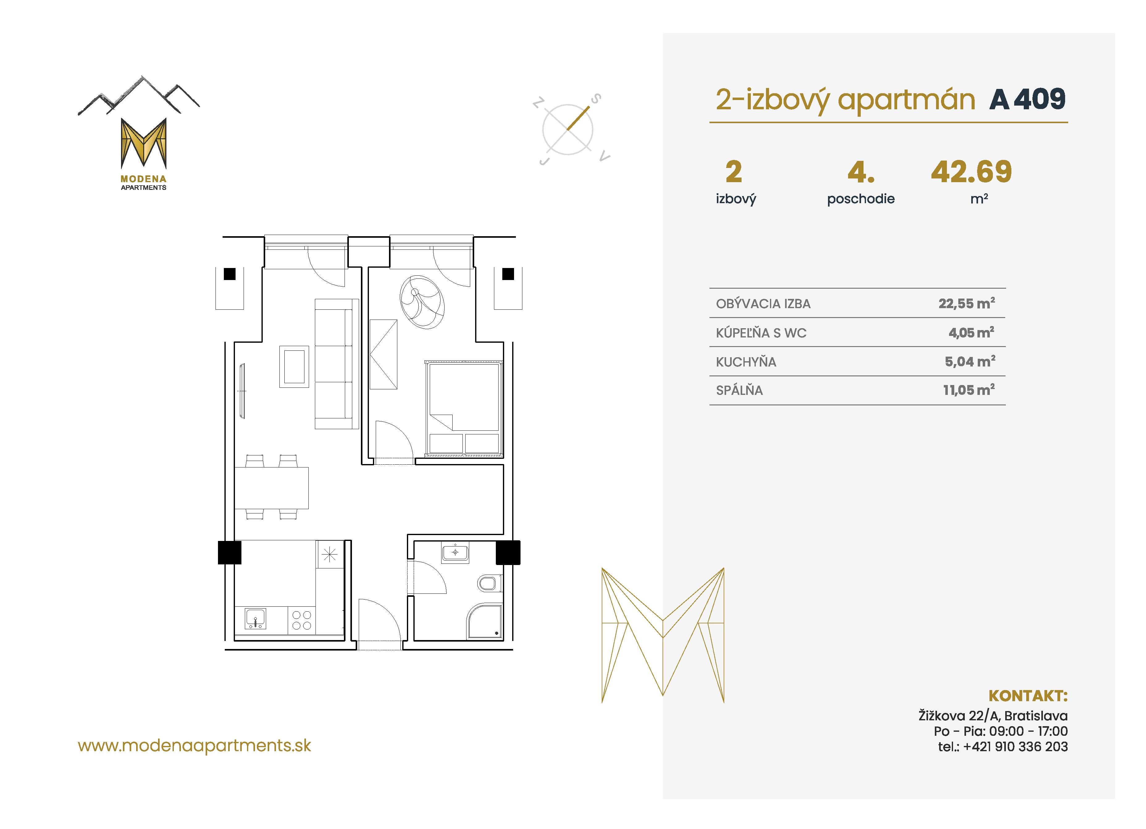Modena Apartment - A 409 - Pôdorys