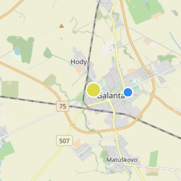 Galanta West - map