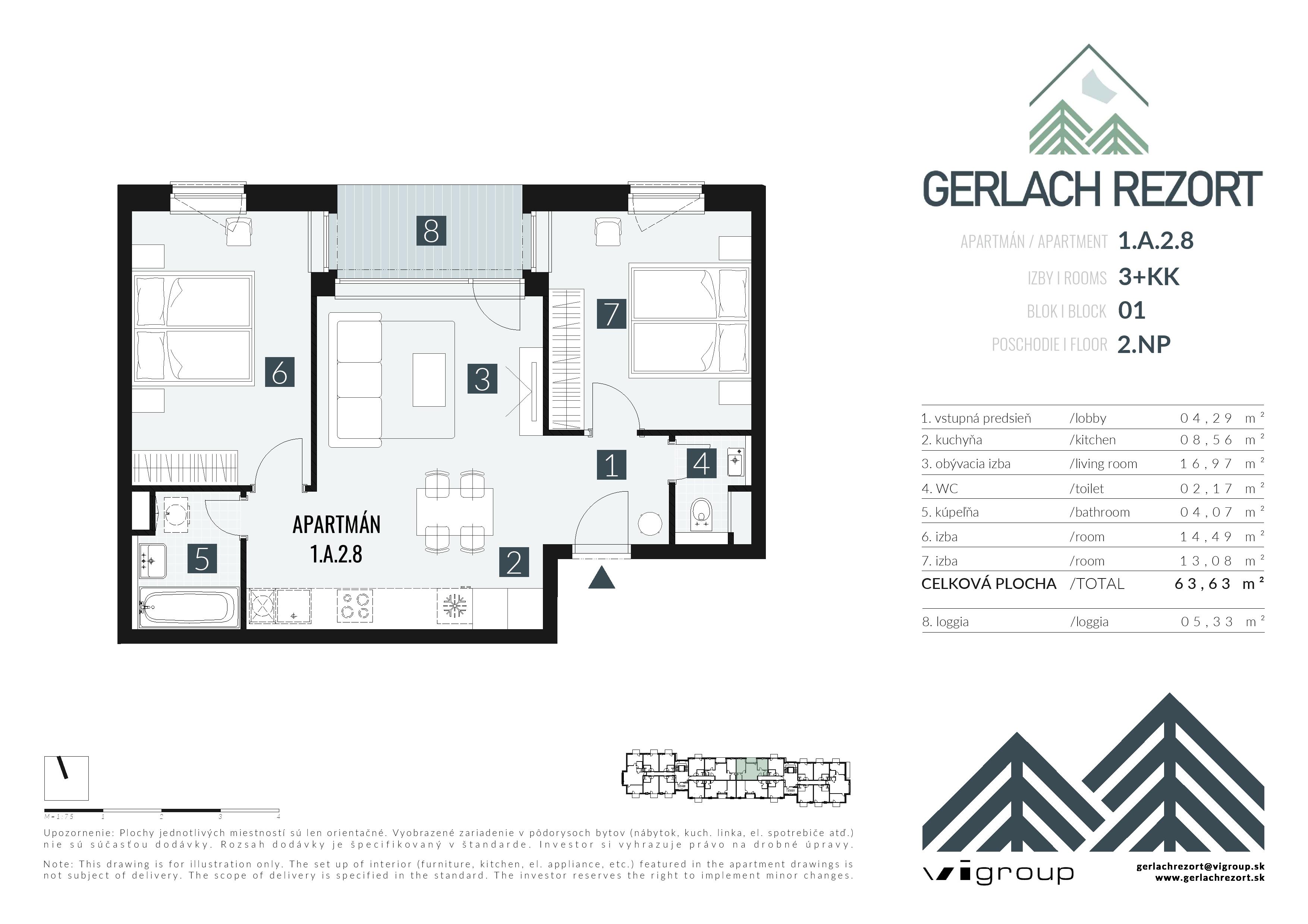 Gerlach Rezort - 1.A.2.8 - Pôdorys