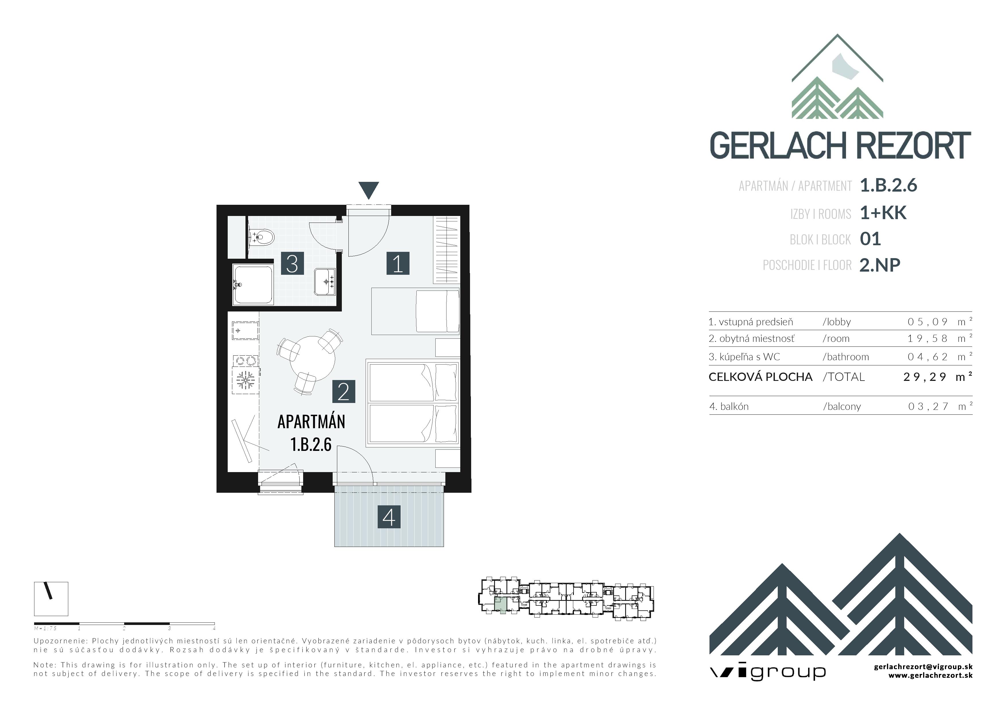 Gerlach Rezort - 1.B.2.6 - Pôdorys