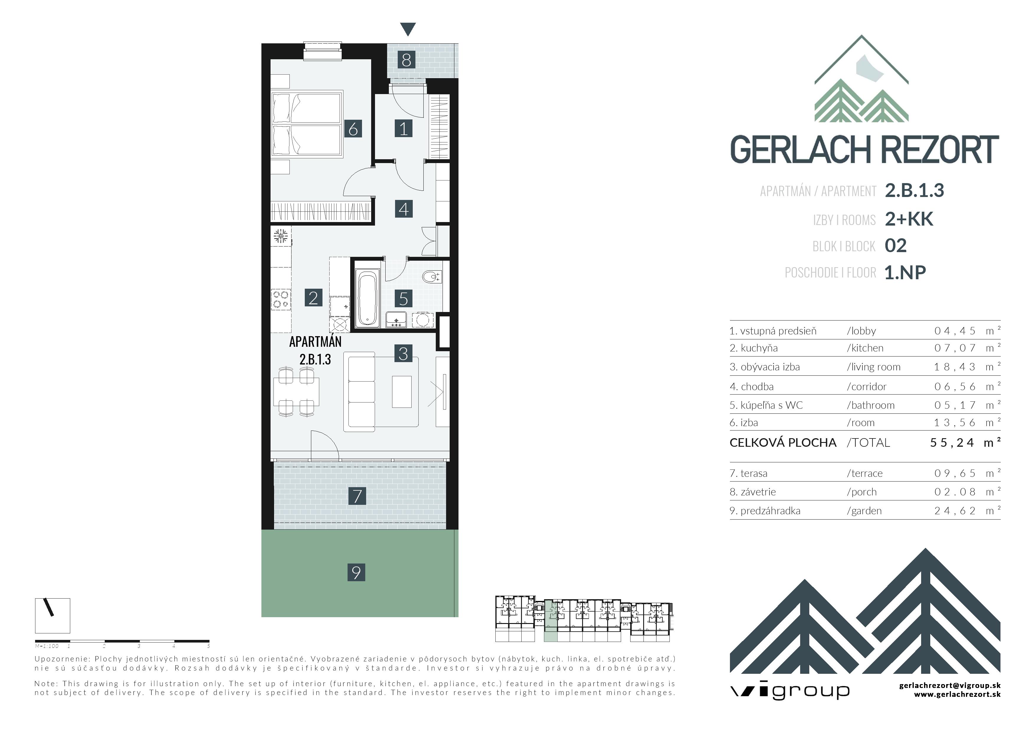 Gerlach Rezort - 2.B.1.3 - Pôdorys