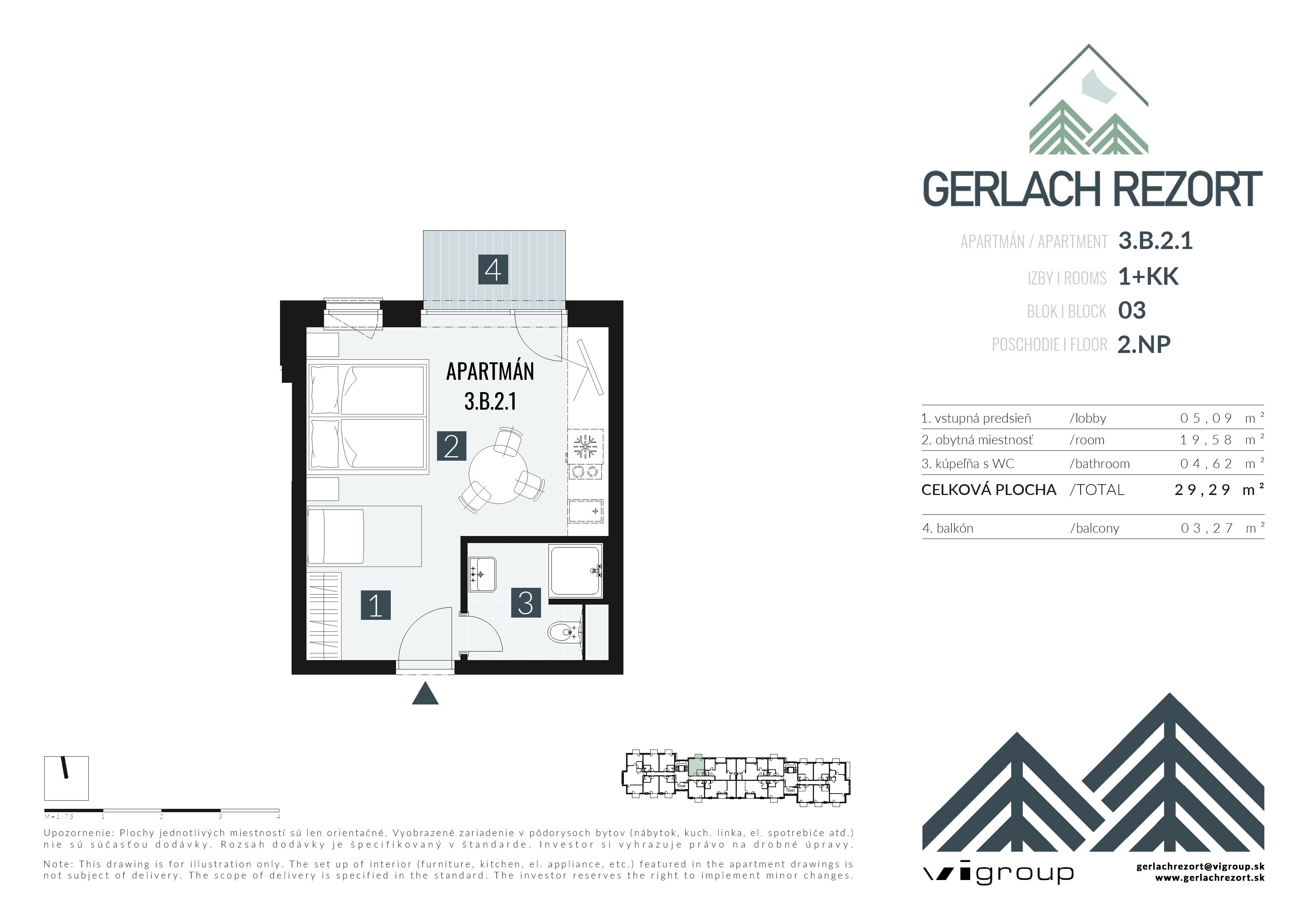 Gerlach Rezort - 3.B.2.1 - Pôdorys