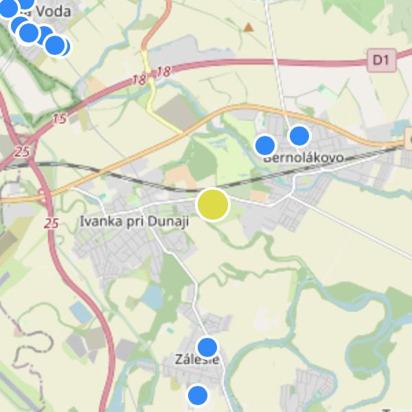 Dubová alej - map