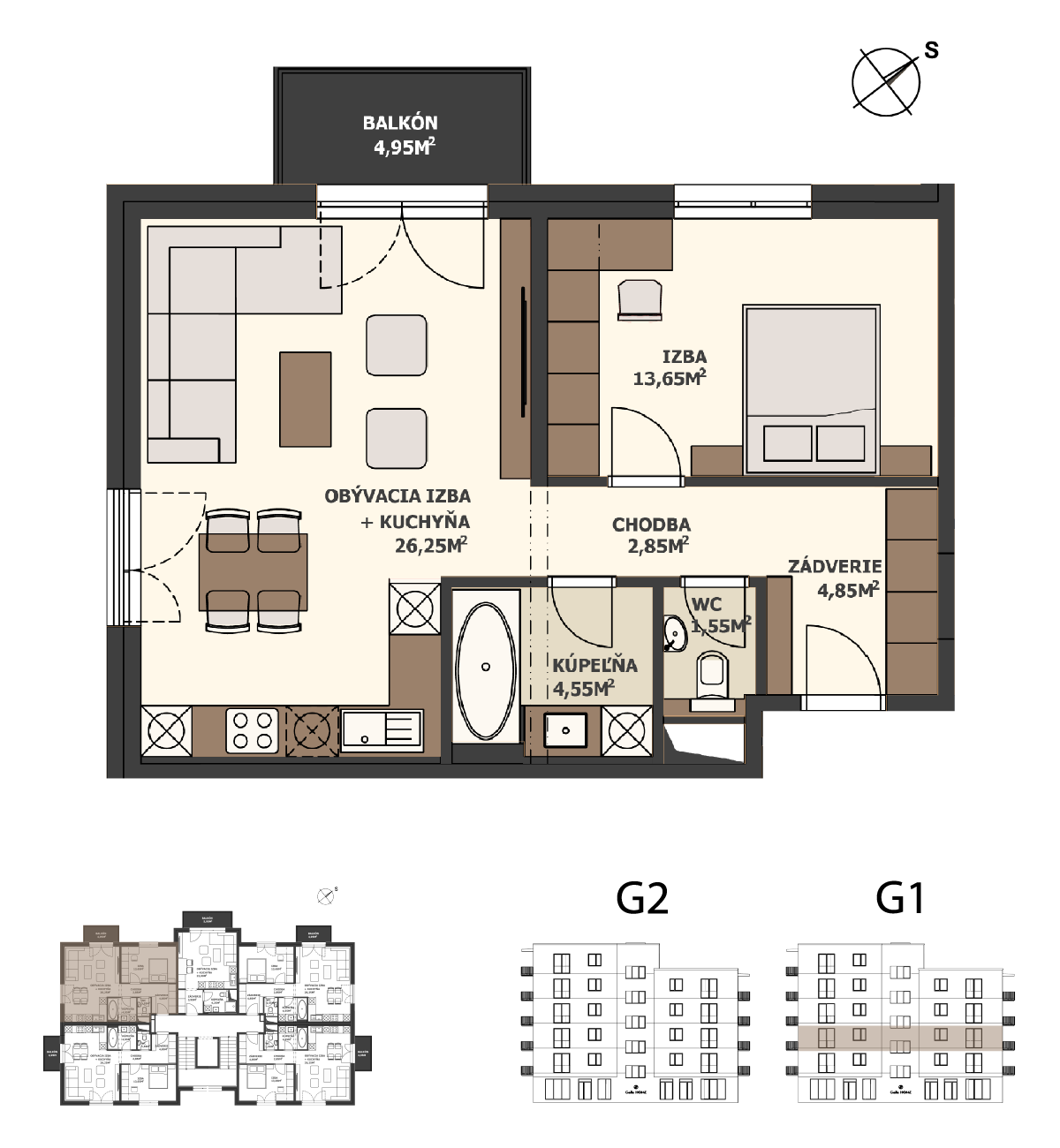 Galla Home - G1.2.B - Pôdorys