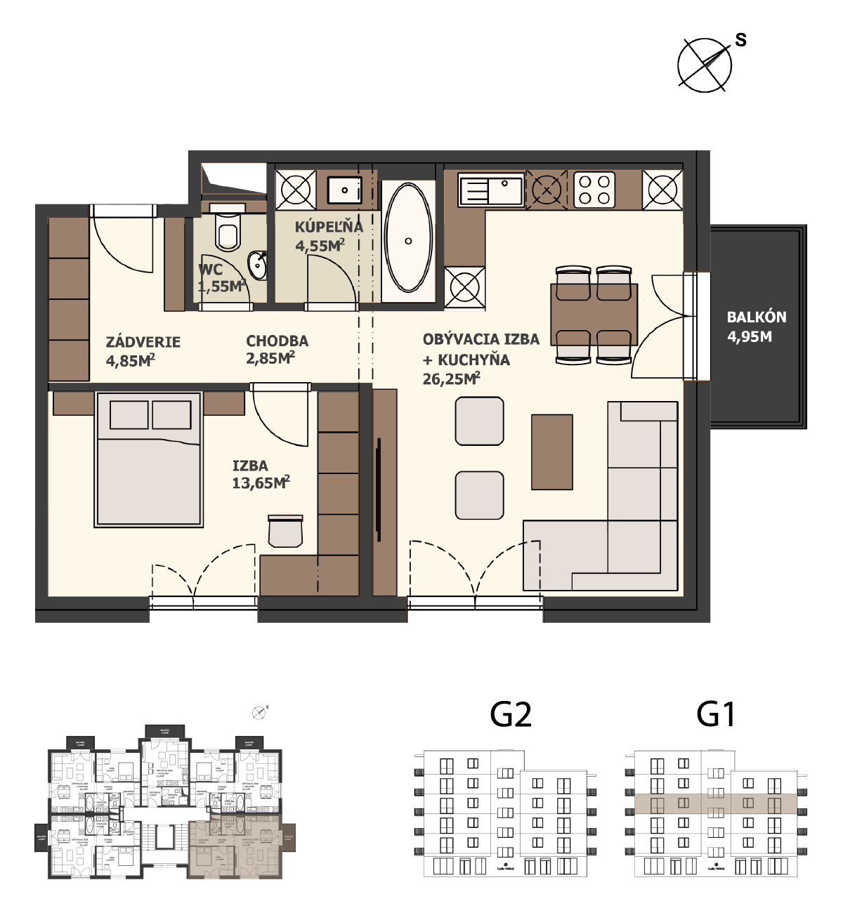 Galla Home - G1.3.E - Pôdorys