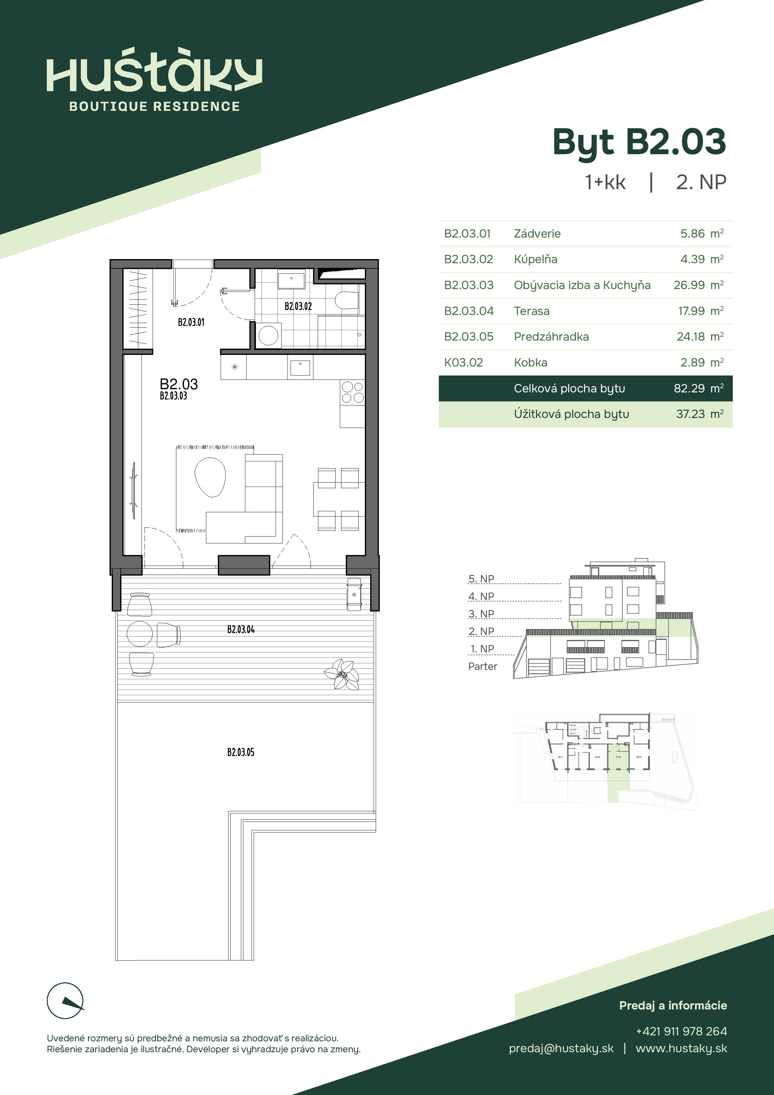 Huštáky Boutique residence - B2.03 - Pôdorys