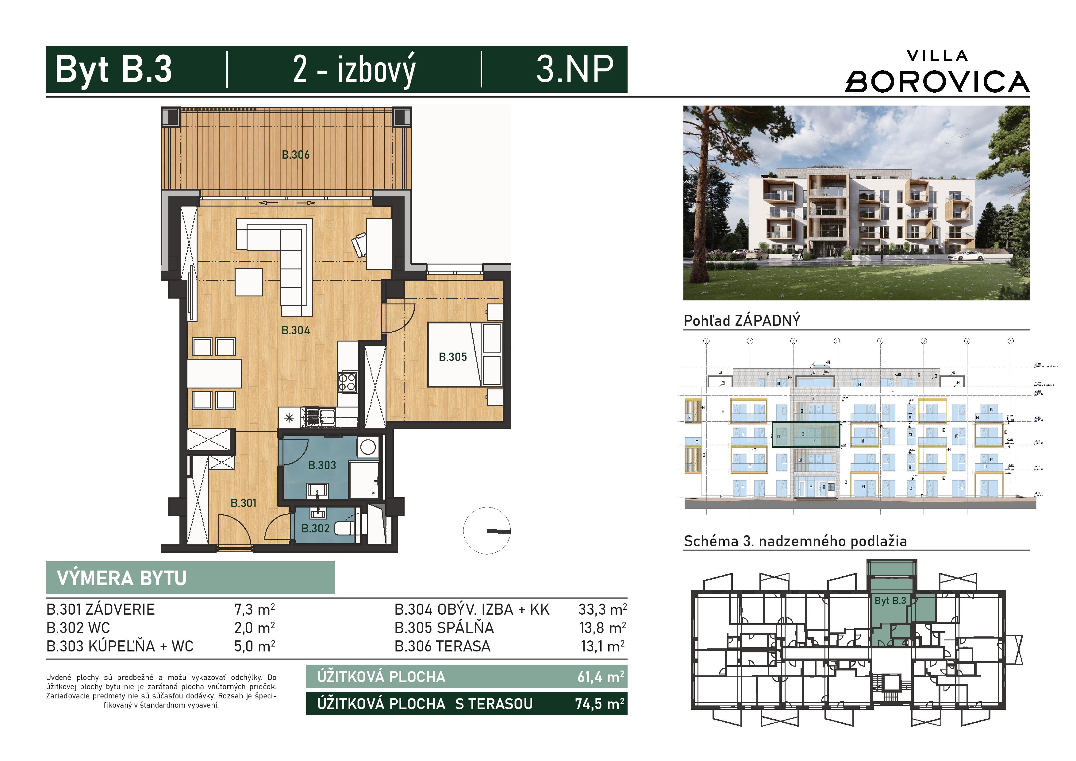 ViLLA Borovica - B.3 - Pôdorys