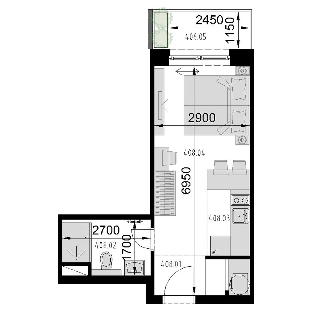 Kaštieľ Bocian - 408 - Pôdorys