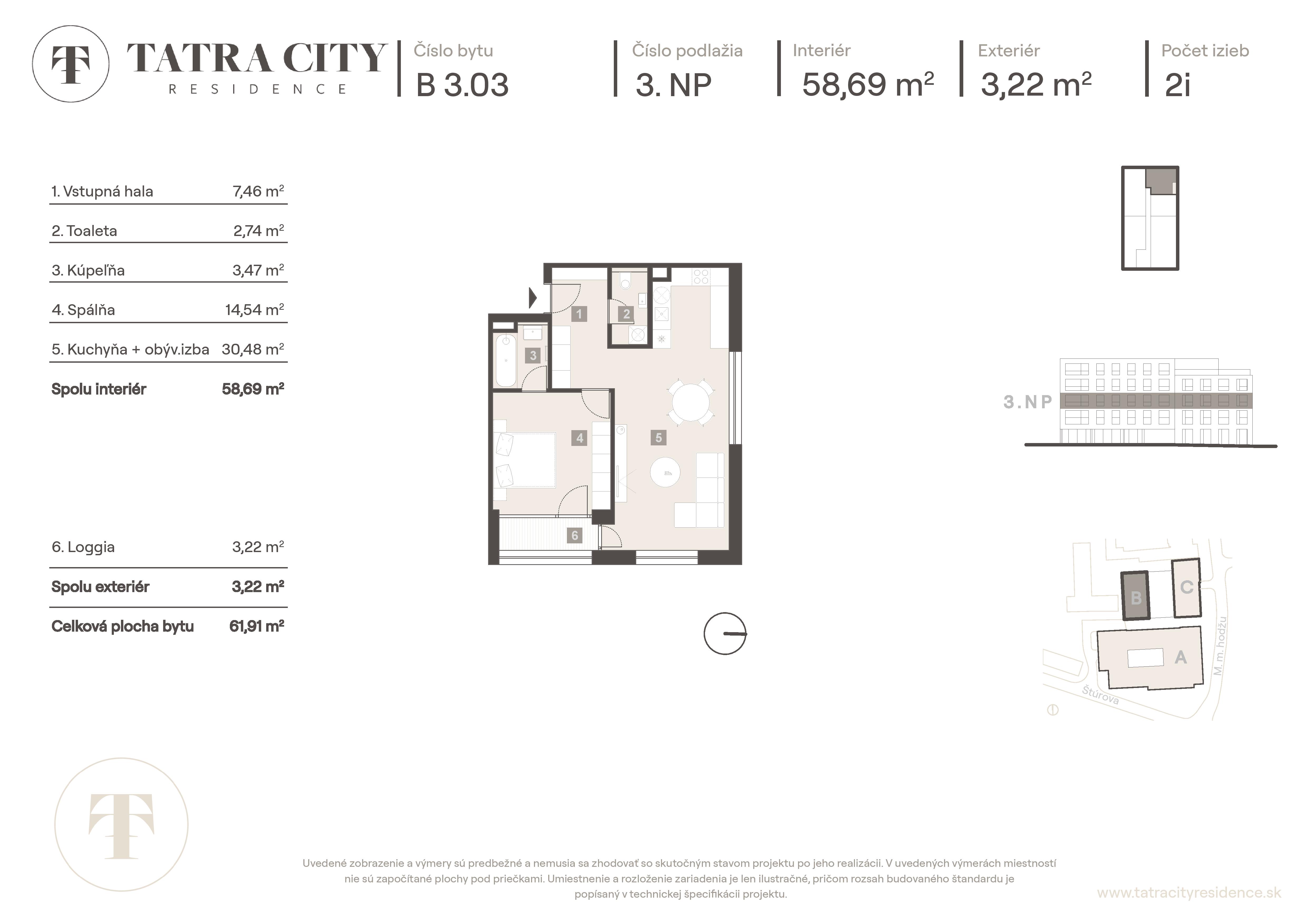 Tatra City Residence - B 3.03 - Pôdorys