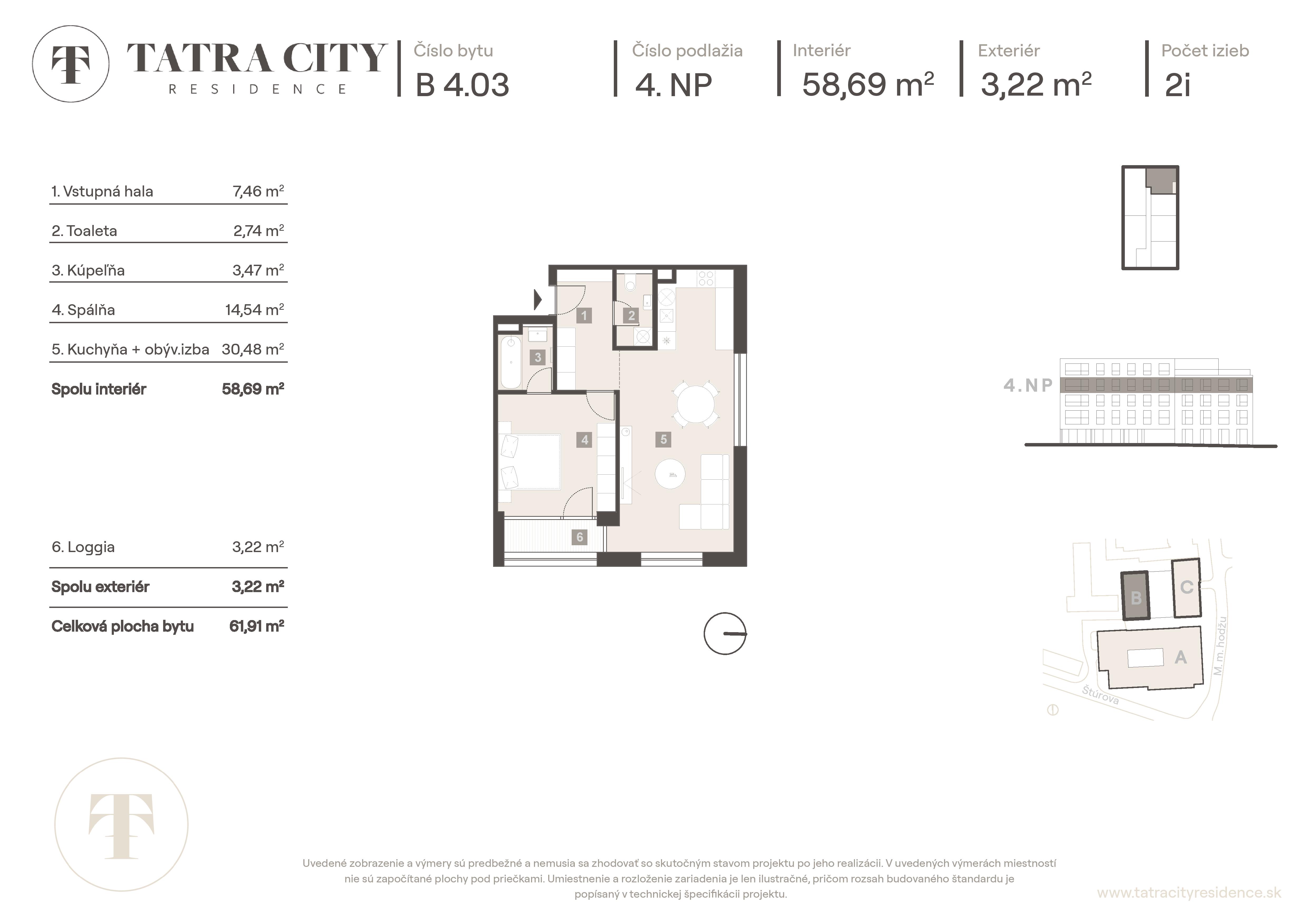 Tatra City Residence - B 4.03 - Pôdorys