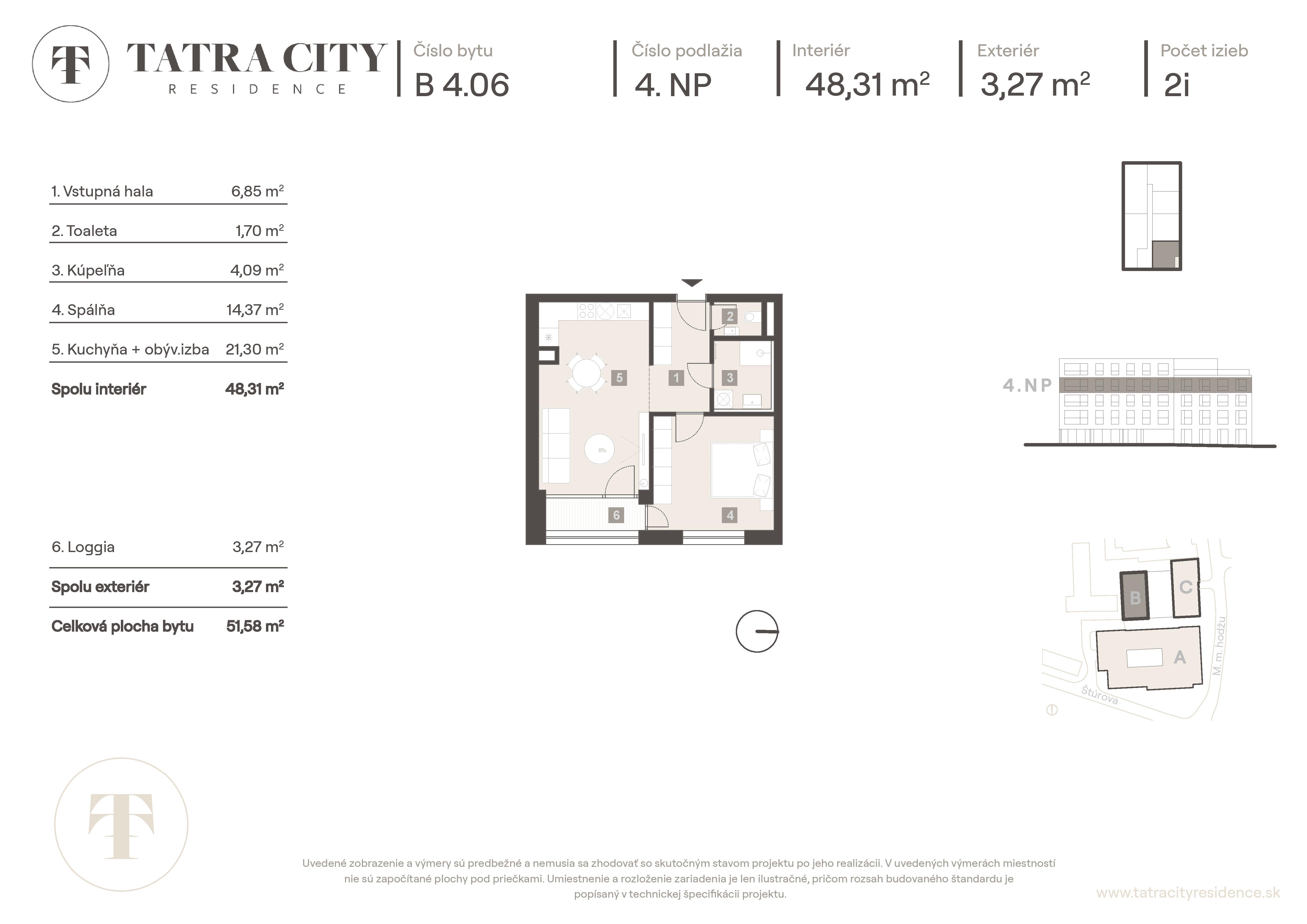 Tatra City Residence - B 4.06 - Pôdorys
