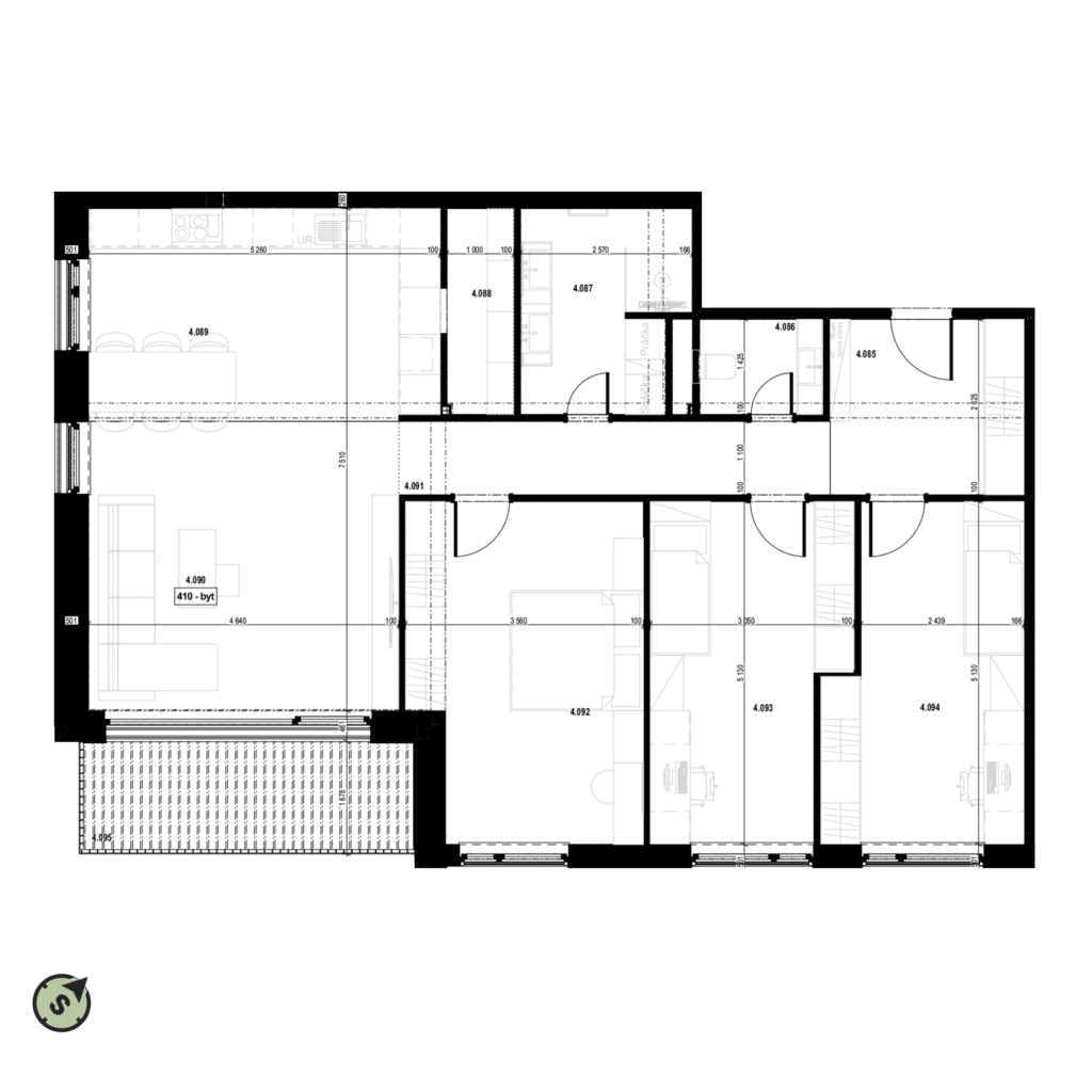 Tri háje - 410 - Pôdorys