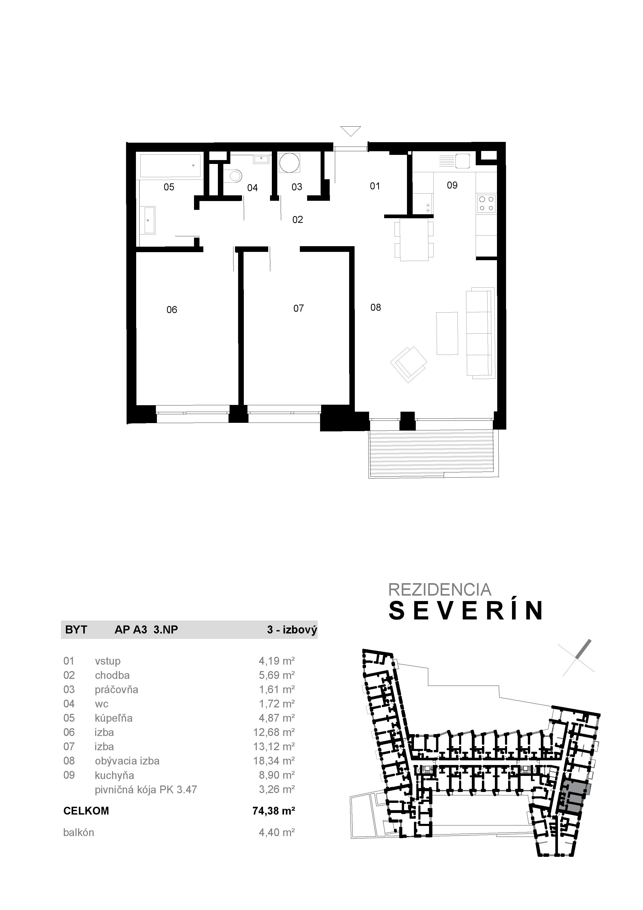 Severin Residence - AP A3 - Pôdorys