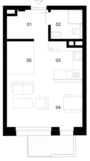 Severin Residence - AP B2 - Pôdorys