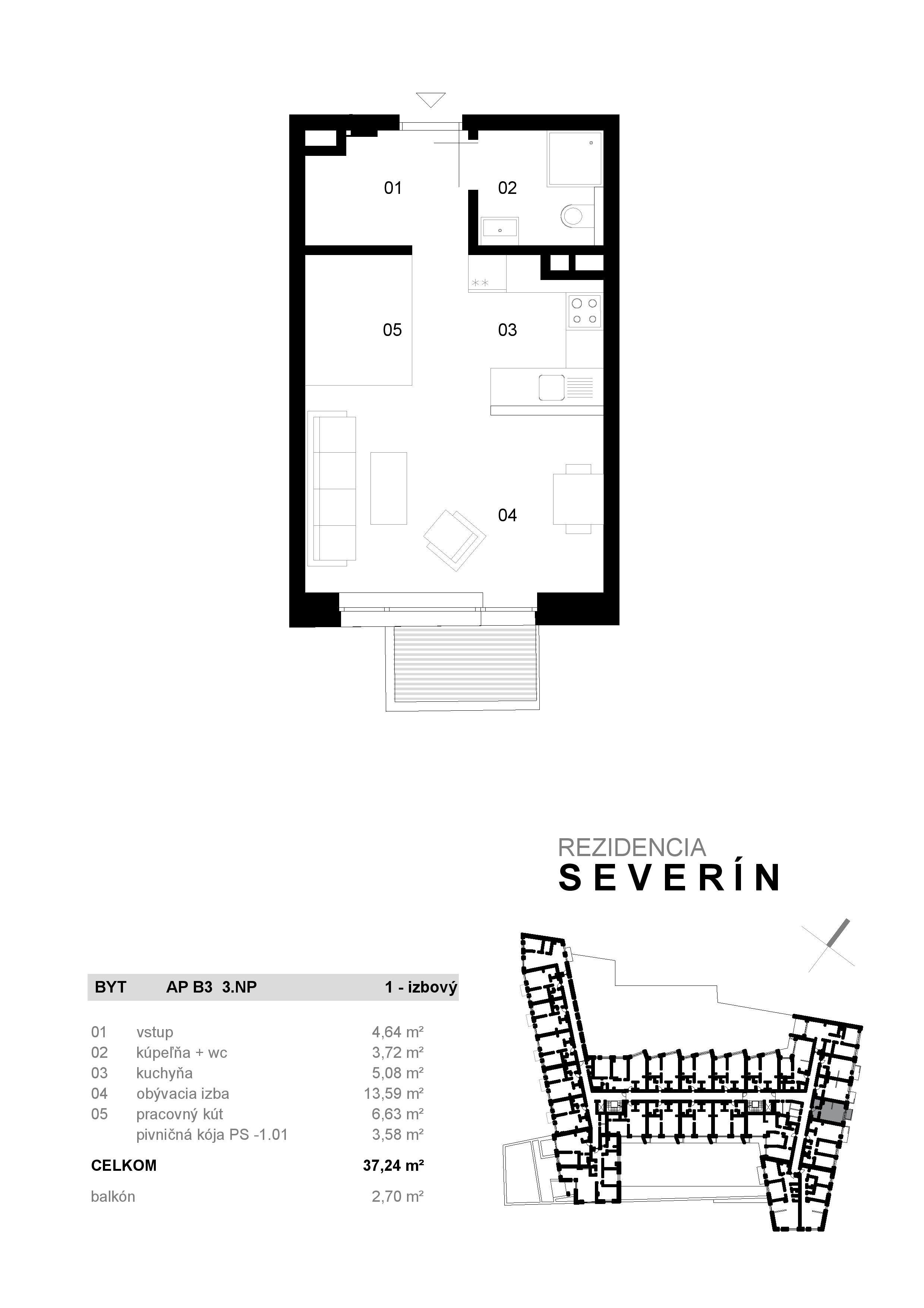 Severin Residence - AP B3 - Pôdorys