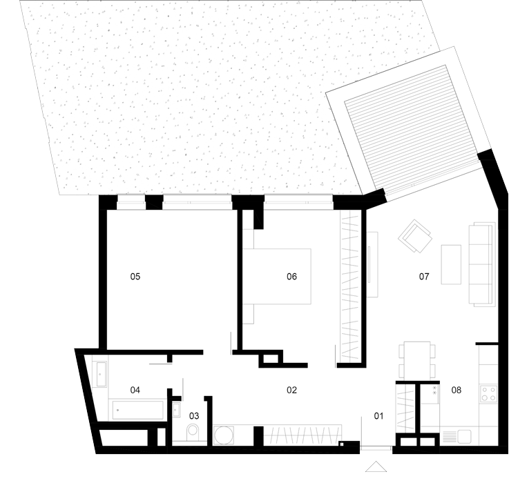Severin Residence - AP E2 - Pôdorys