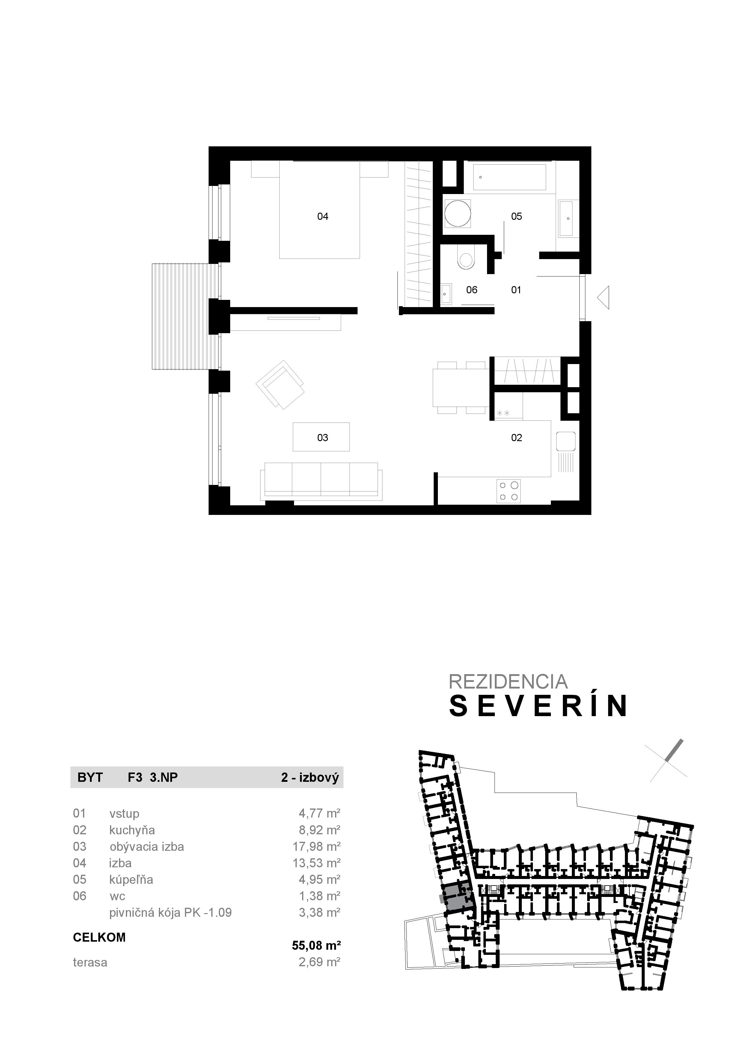 Severin Residence - F3 - Pôdorys